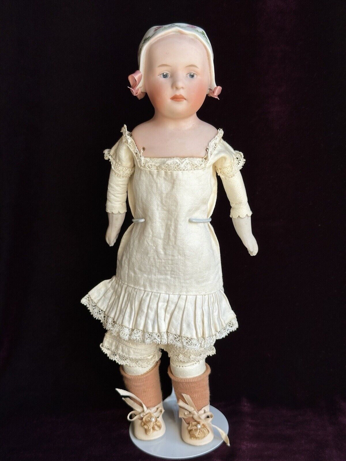 Antique German Gebruder Heubach 8226 Baby Stuart Bisque Shoulder Head Doll