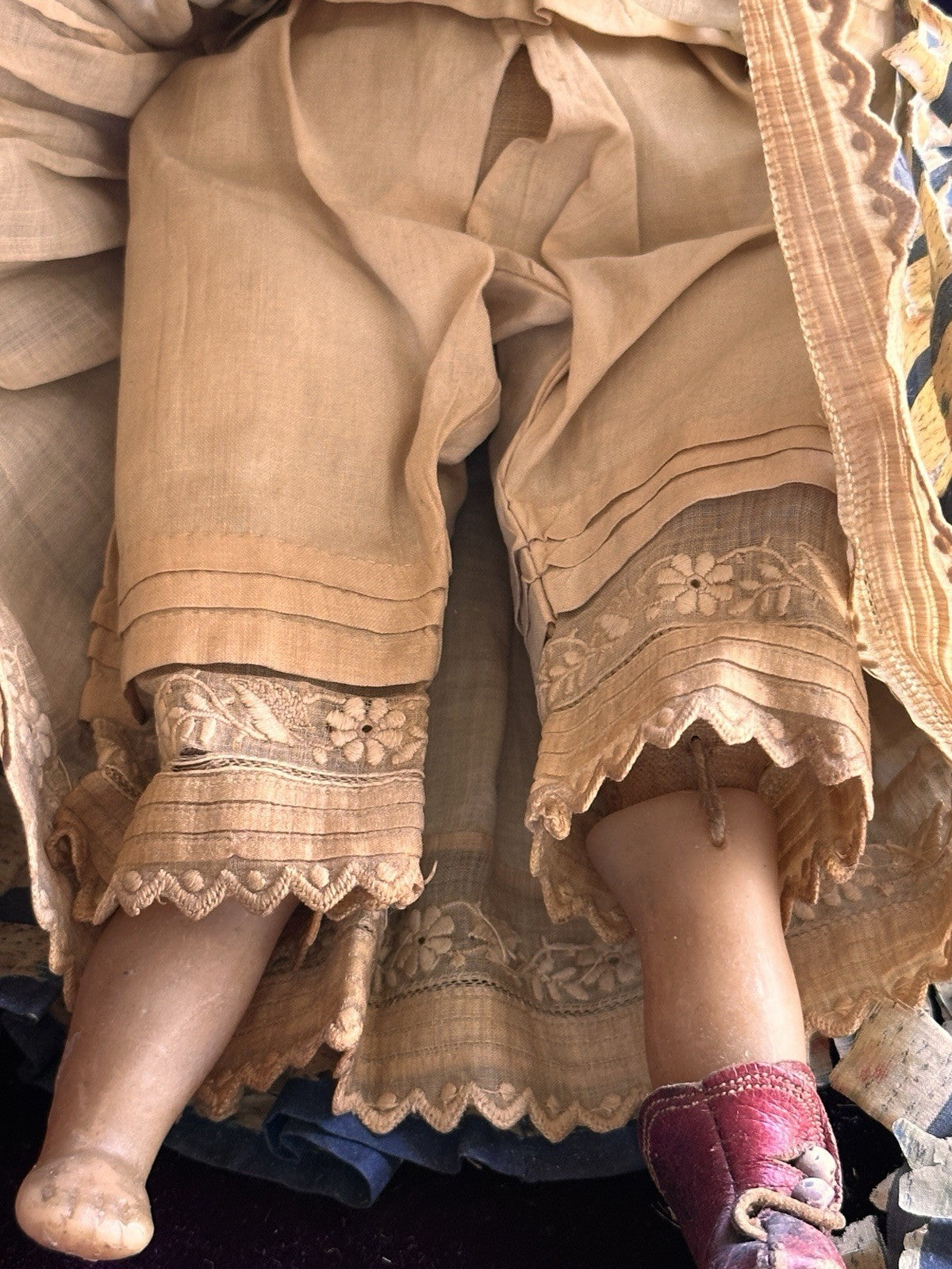 Early Antique English Pierotti 13.5” Wax Fashion Doll
