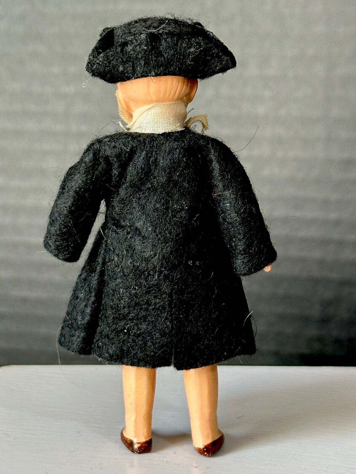 Pair of Antique German Hertwig Miniature Dollhouse Boy and Girl 3 1/2” Dolls