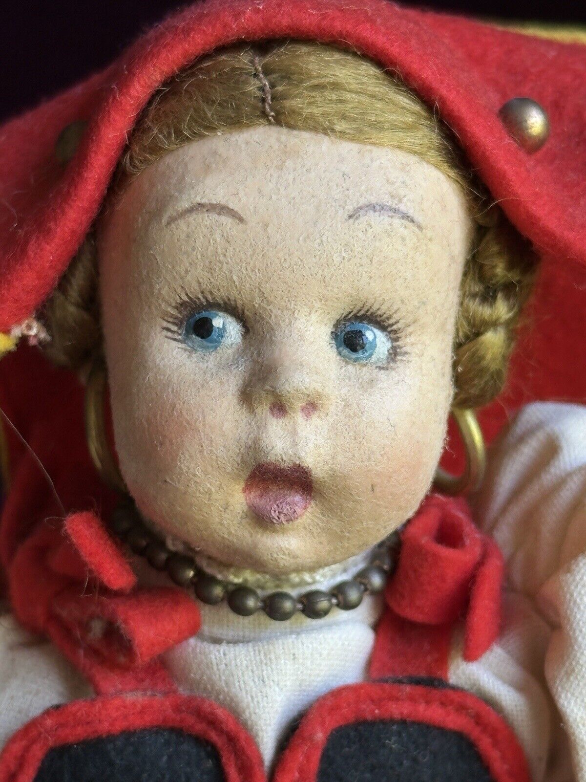 Vintage Italian 9” Lenci Mascotte Felt Cloth Doll with Tags