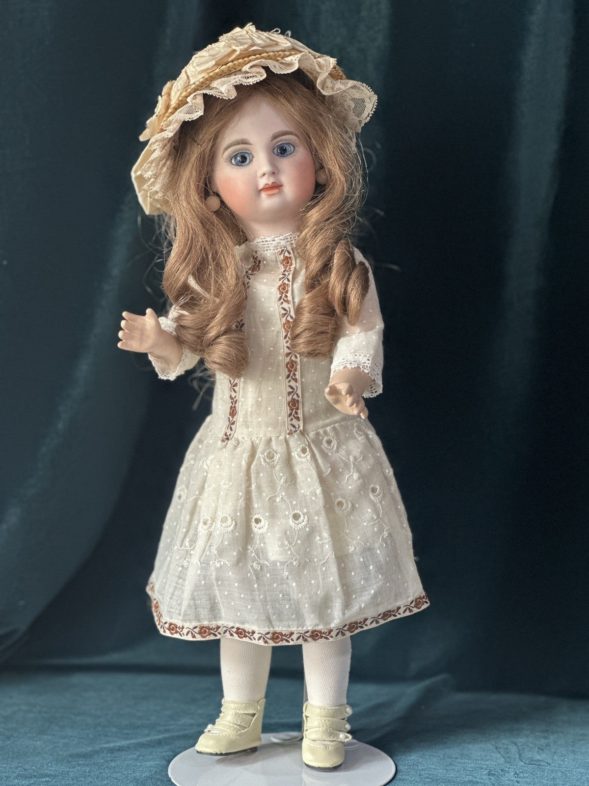 Reproduction of Antique French Bebe Tete Dep 18” Doll By Opal Butler