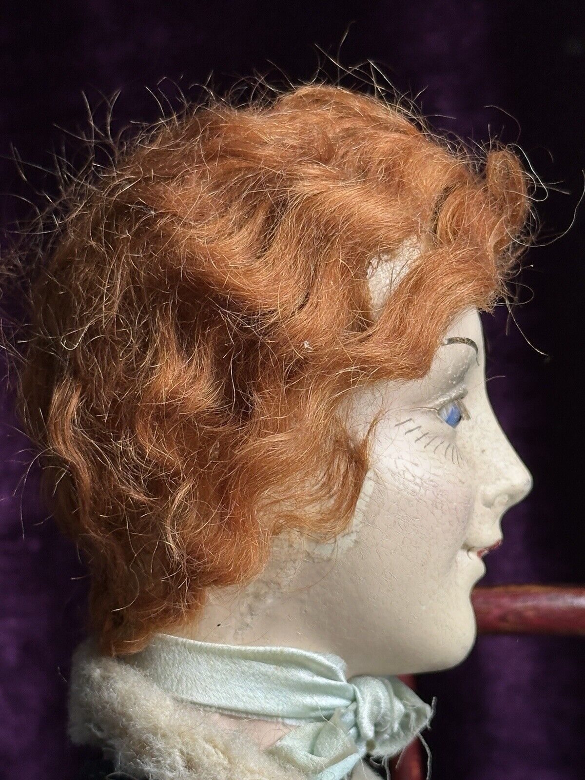 Rare Antique 27" Composition Cloth Art Deco Style French Boudoir Doll Glass Eye