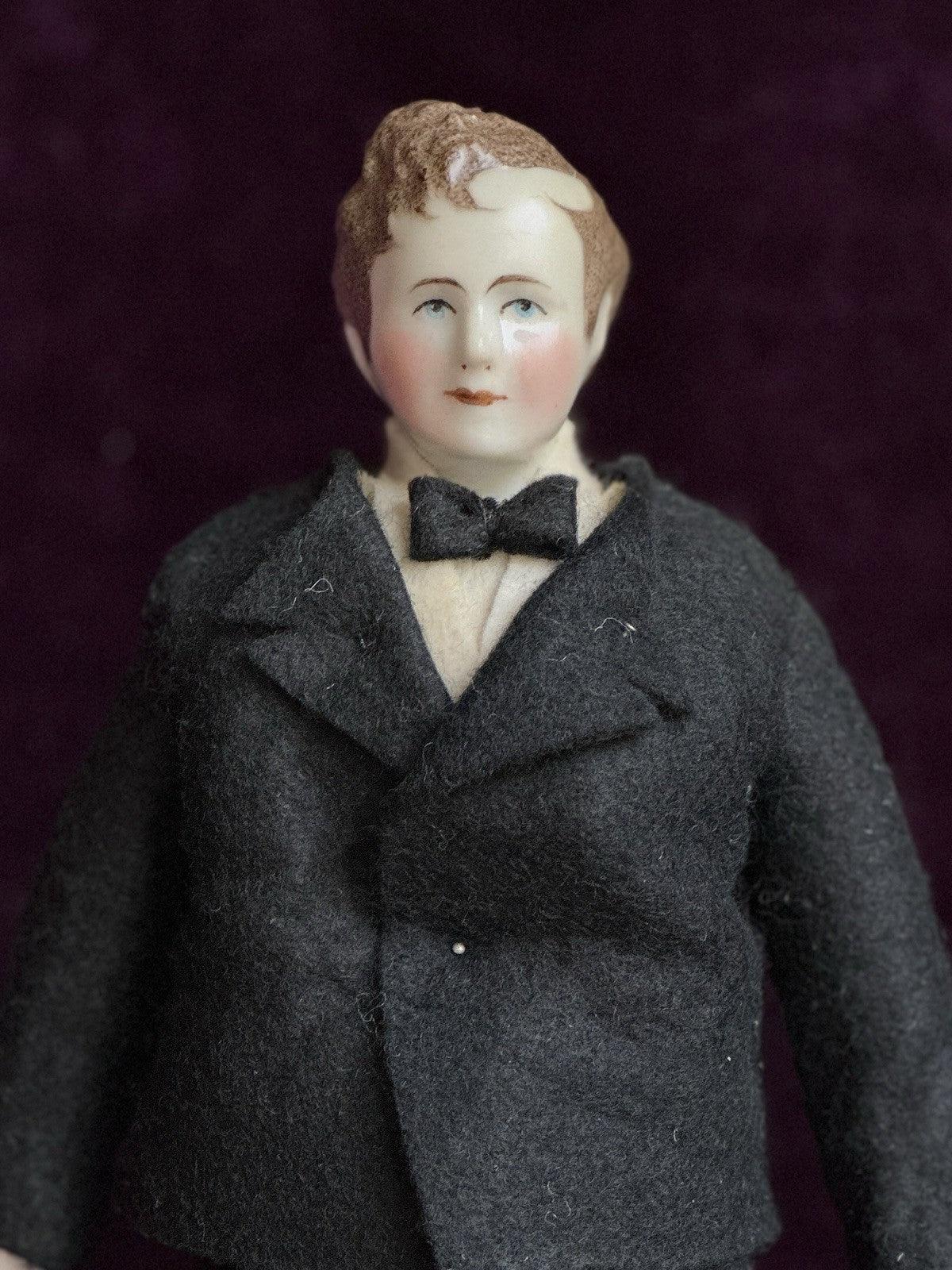 Rare 10.5” Porcelain Reproduction Of Antique German Male China Groom Doll