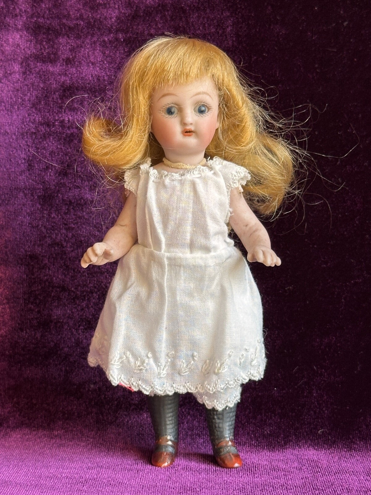 Antique German 5.375” Simon Halbig 890 All Bisque Mignonette Doll