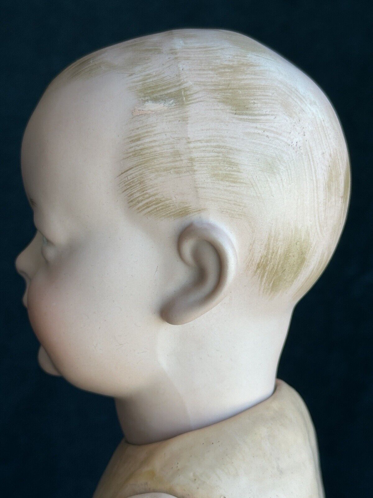 Antique German 13” Kley Hahn 525 Solid Dome Bisque Head Baby Doll Intaglio Eyes