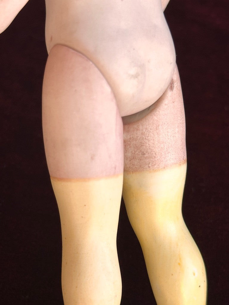 Rare Antique German 6.75” Bahr & Proschild 513 All Bisque Flapper Dollhouse Doll