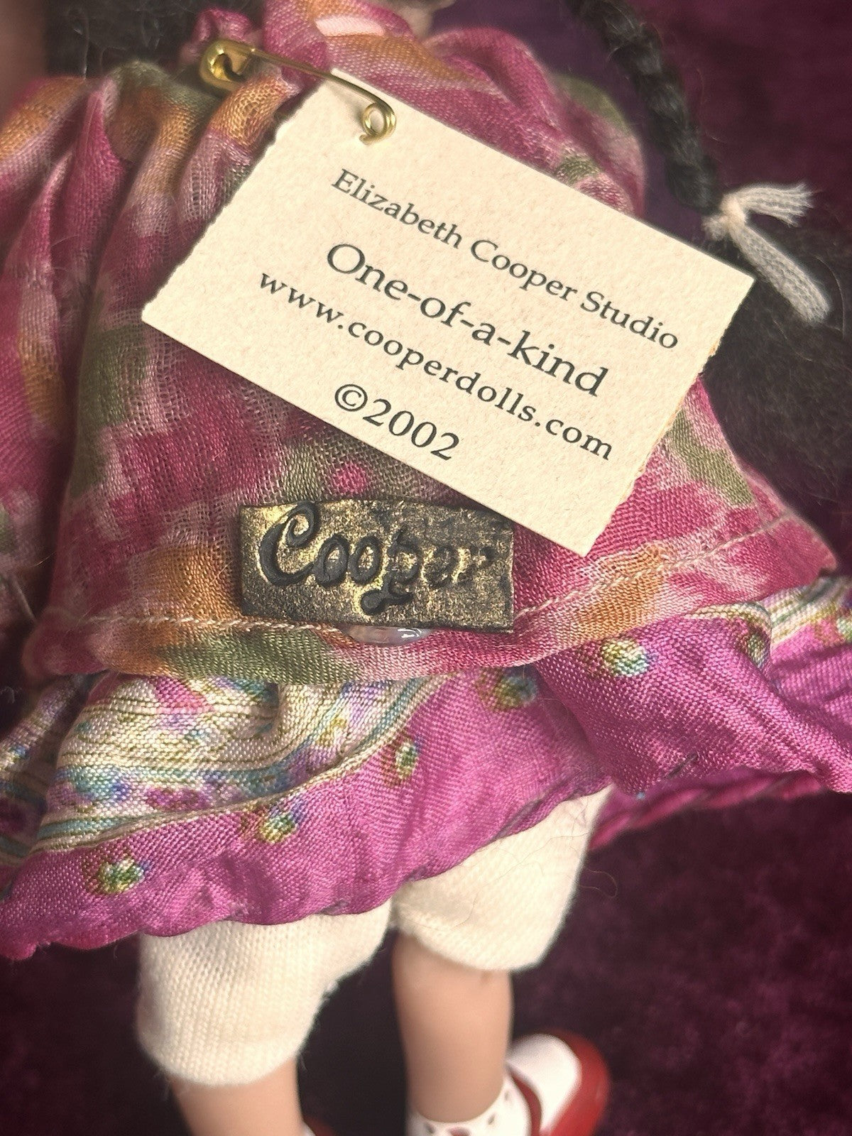 OOAK Miniature Handmade Elizabeth Cooper 6” Polymer Clay Cloth Girl Doll