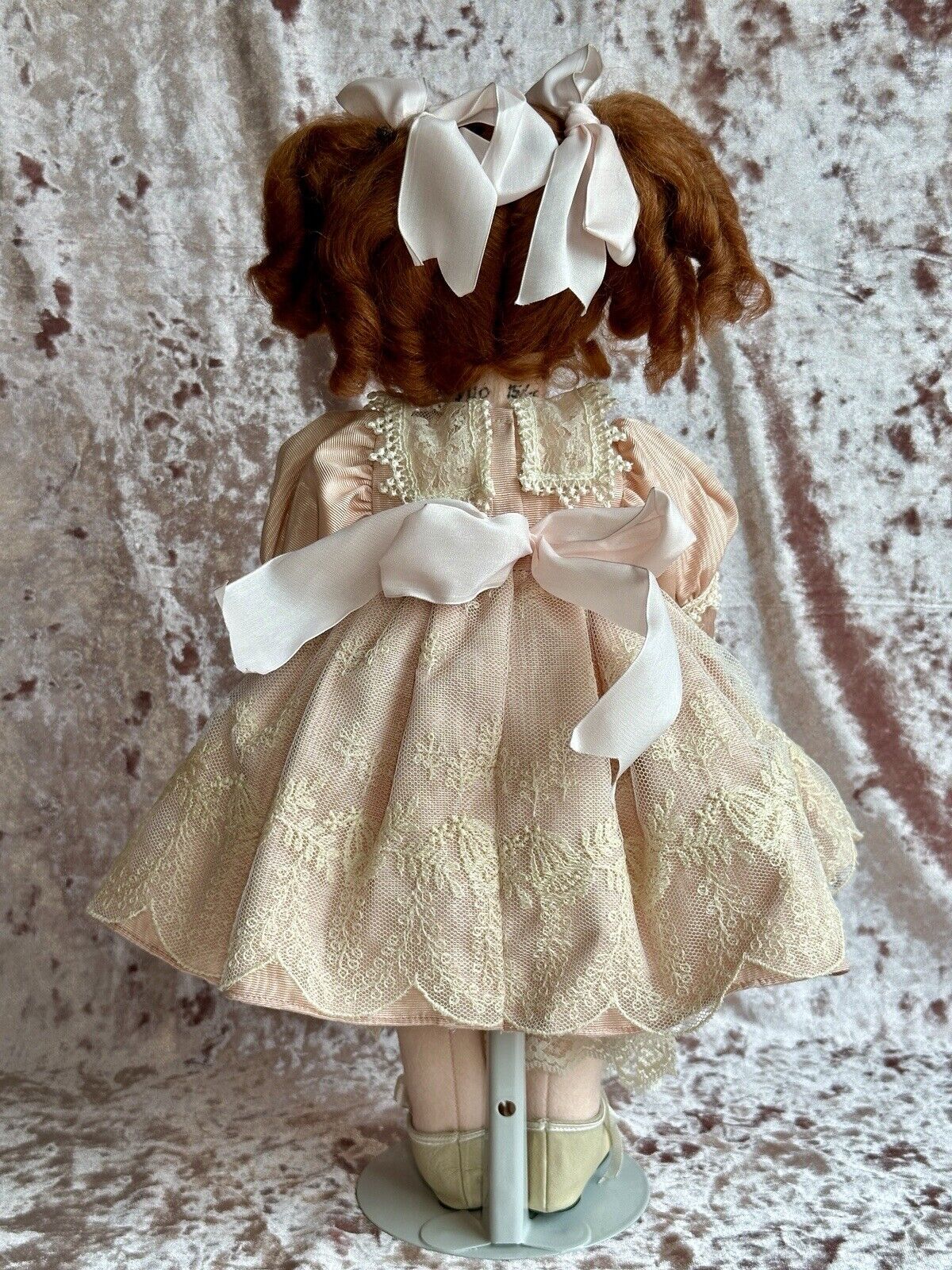 Artist Signed 15.5” Felt Cloth Girl American Beauty Doll By Shirley Peck LE 25