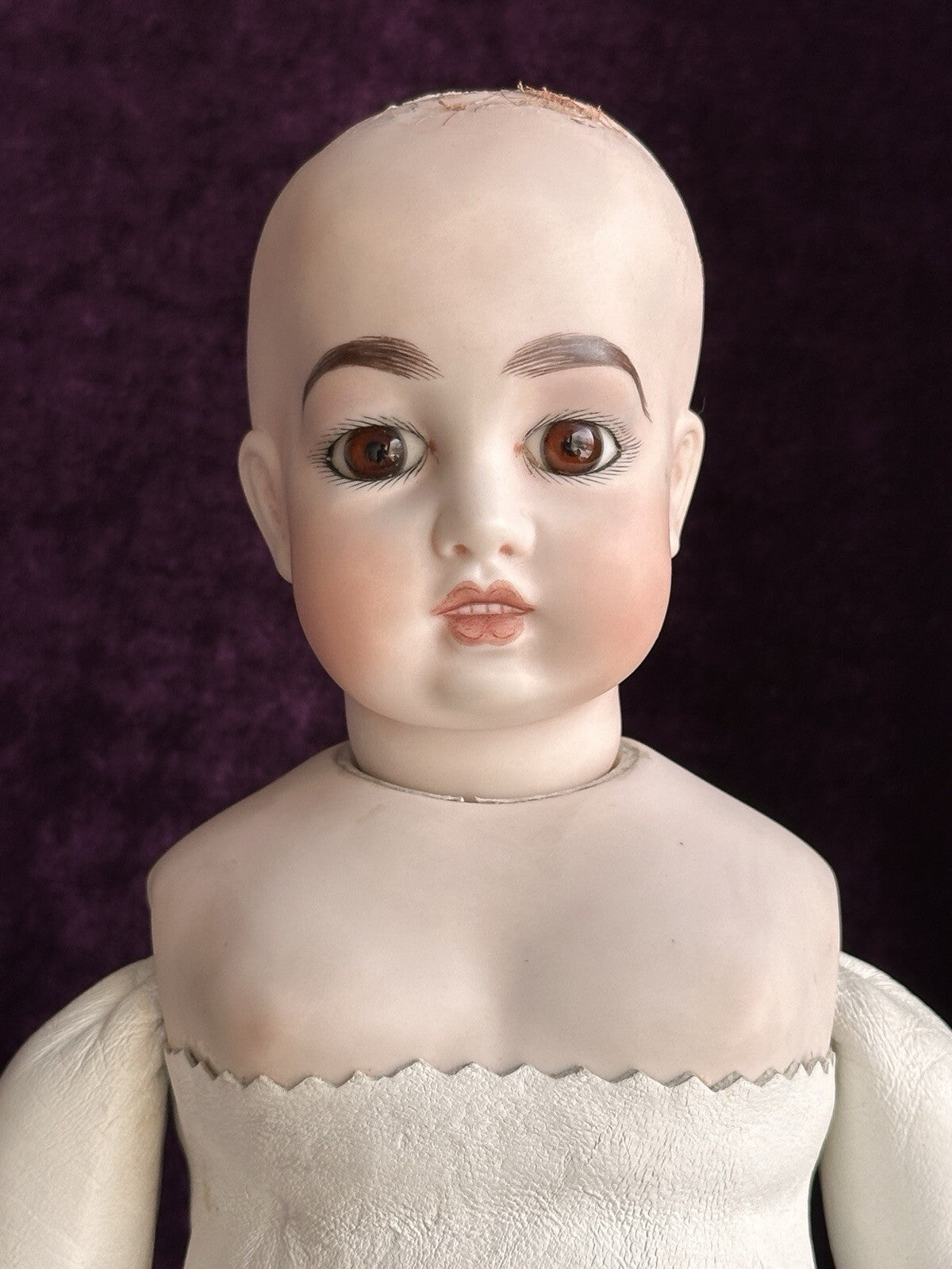 Vintage Porcelain 19” Repro of Antique French Bru Circle Dot Doll by Clara Wade