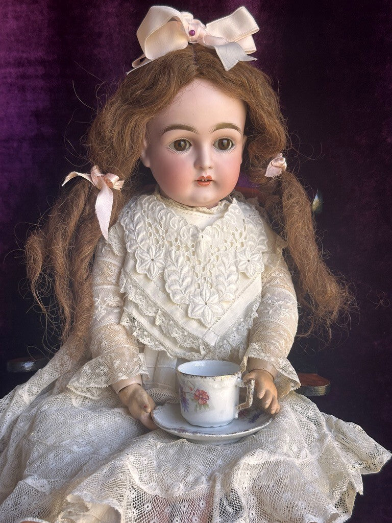 Antique All Original French Doll China Tea Service Set in Presentation Box