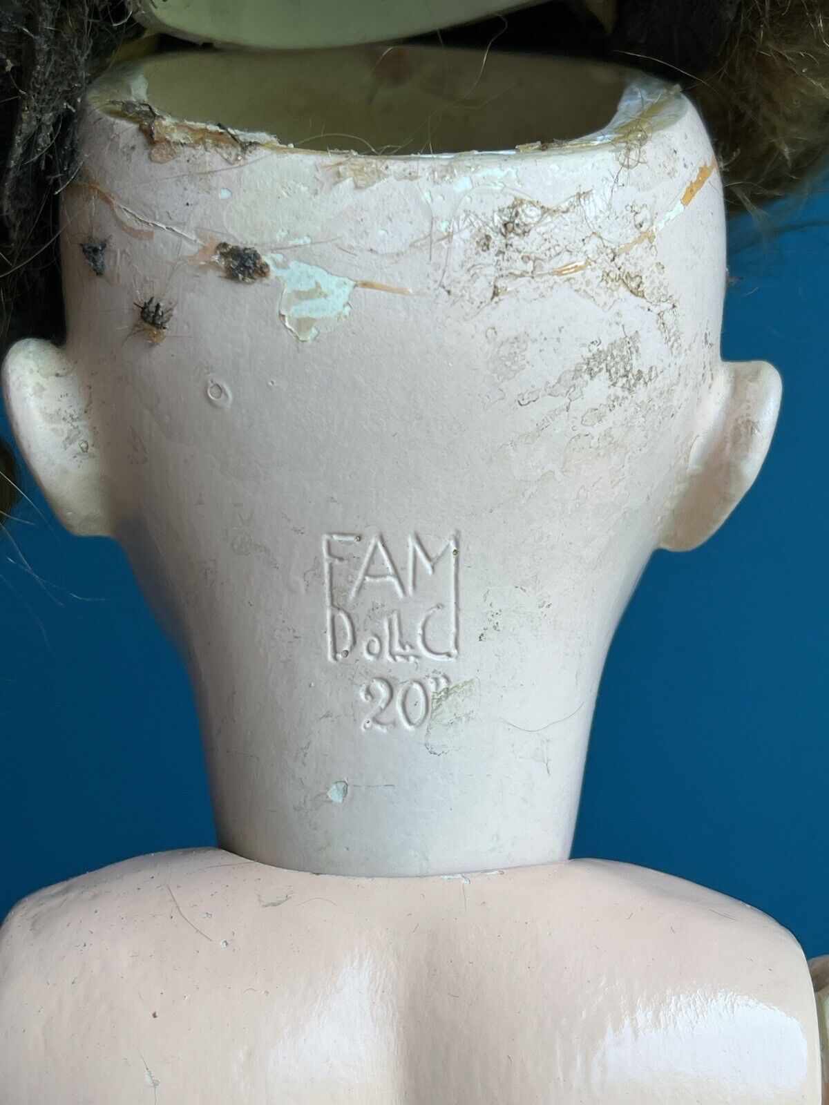 Rare Antique American 20” Composition Doll by F.A.M. Doll Company