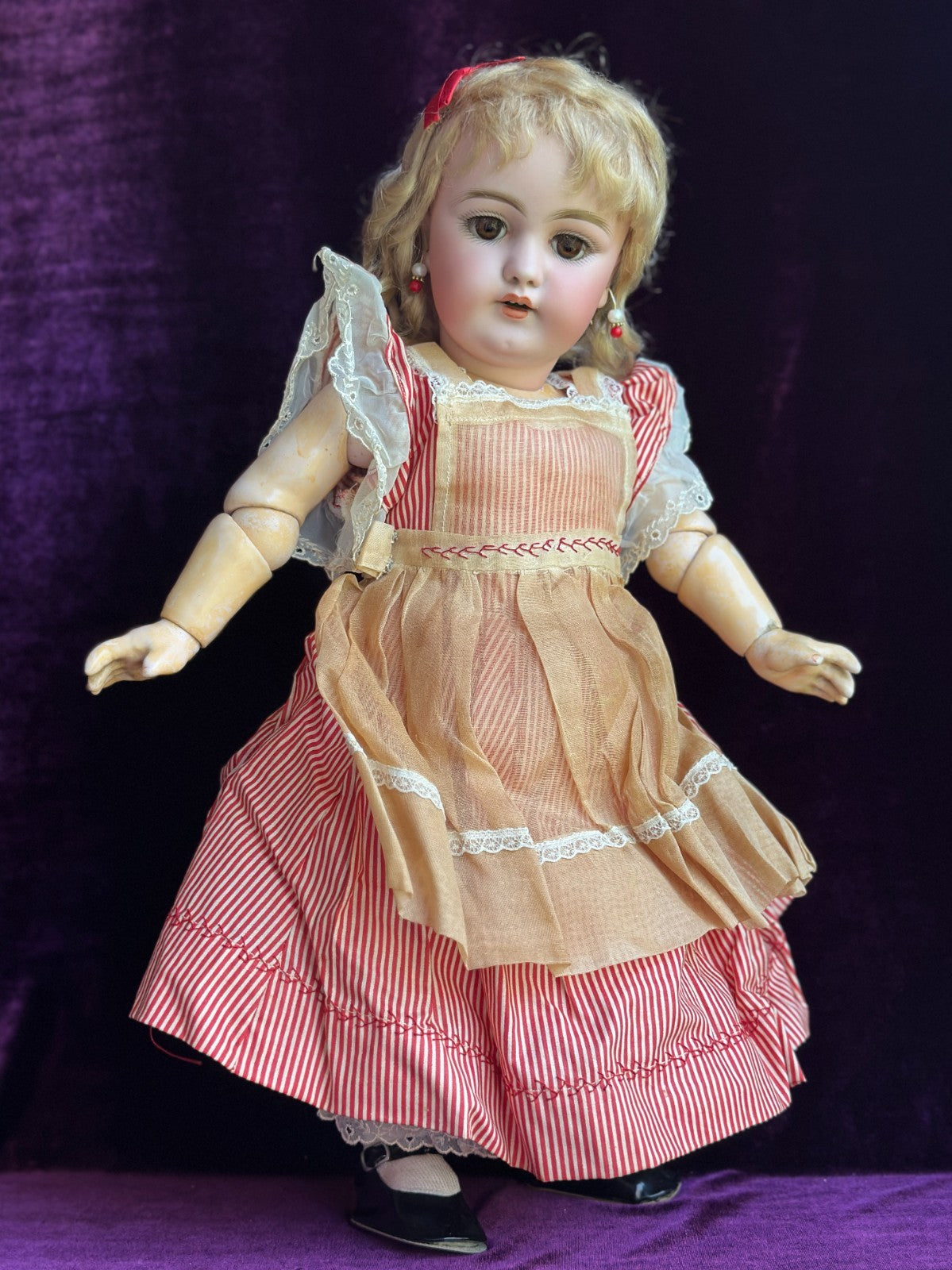 Rare Early Antique German 18” Kestner 189 Bisque Head Doll Composition Body