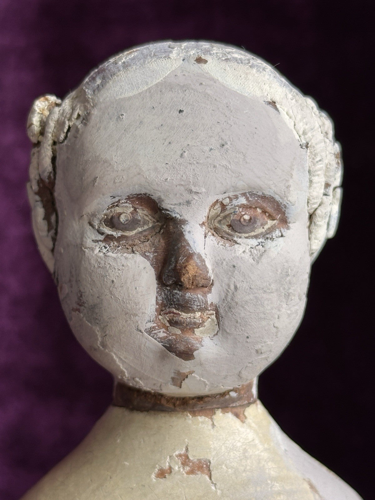 Rare Early American 15” Joel Ellis Metal Wood Jointed Doll