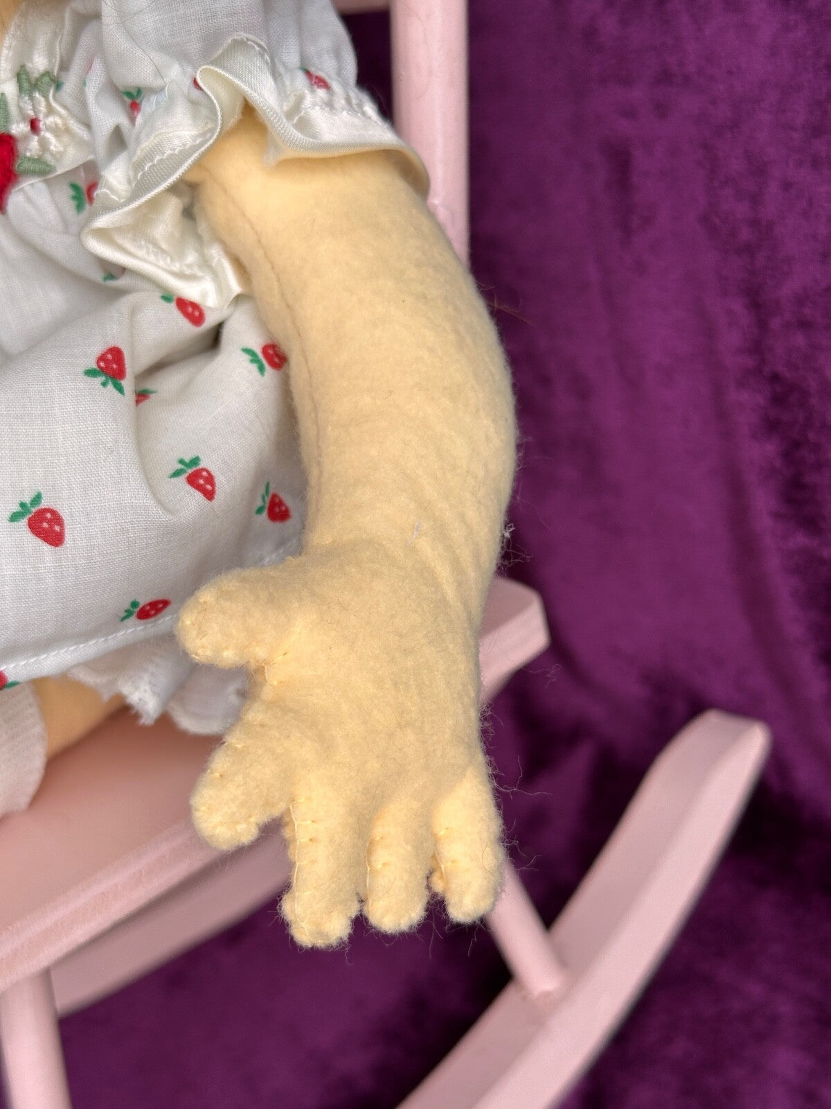Lot of 2 Vintage Handmade Cloth Felt Dolls