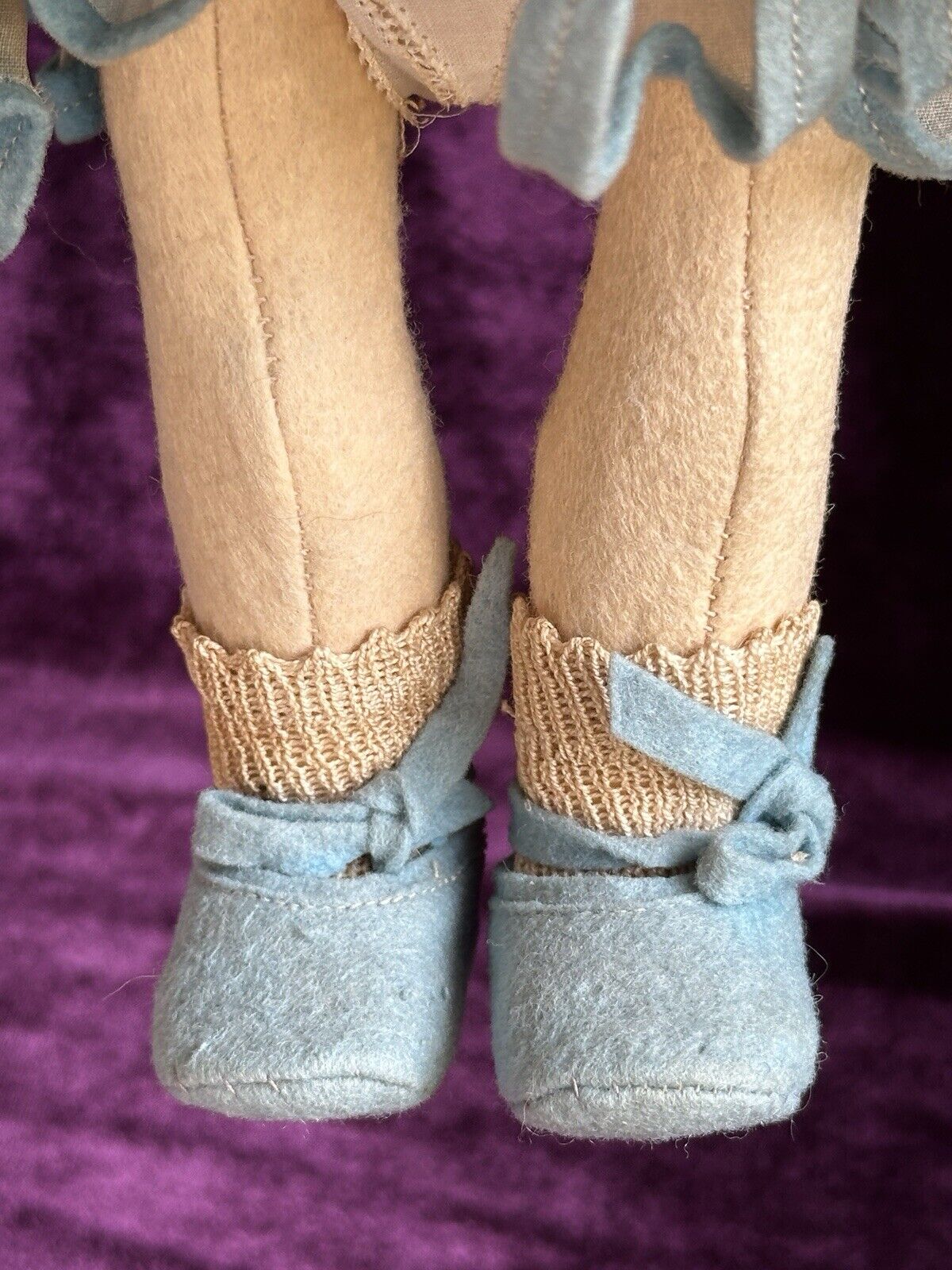 Vintage Italian All Original 12” Lenci 111/2000 Series Felt Cloth Doll Tagged