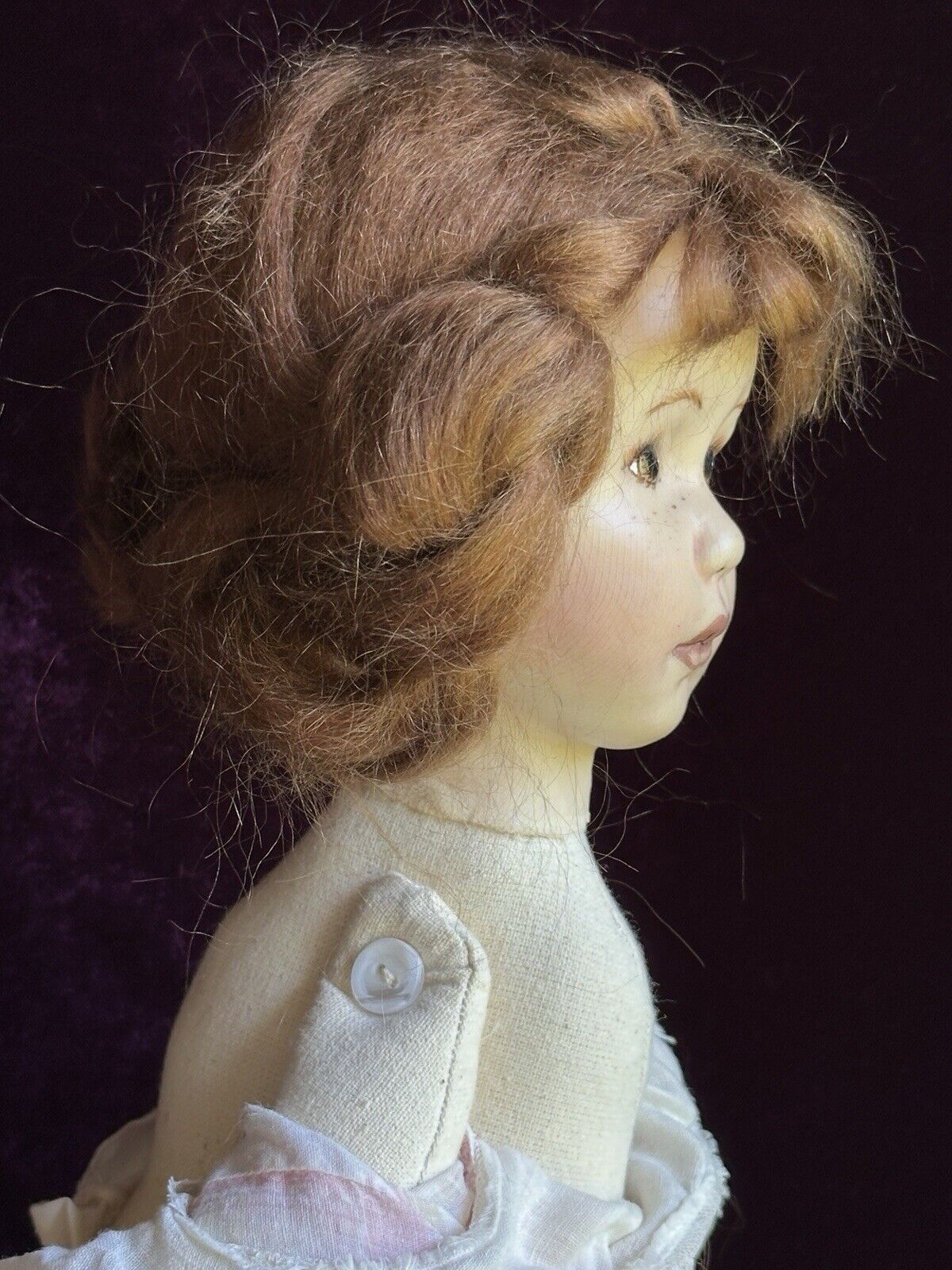 Collectible OOAK (?) Signed by Artist Linda Murray Shellcloth Cloth Girl Doll