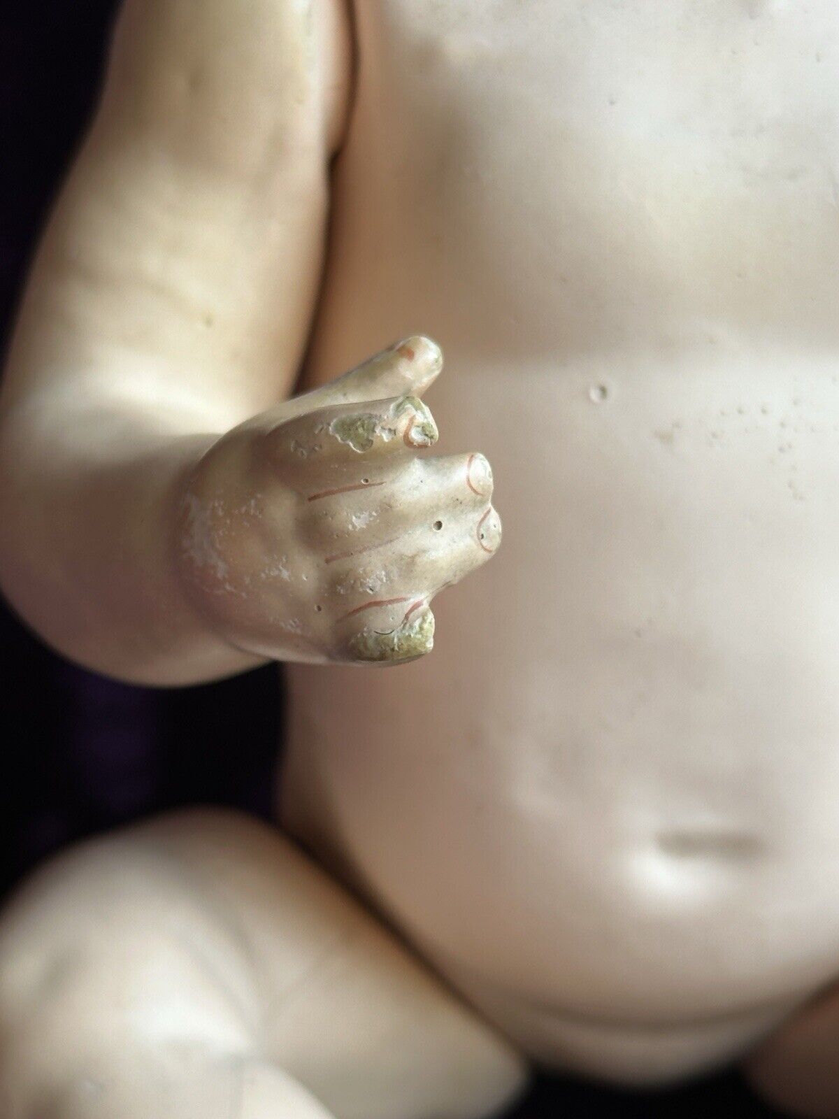 Antique German 11” Kley Hahn 525 Solid Dome Bisque Head Baby Doll Intaglio Eyes
