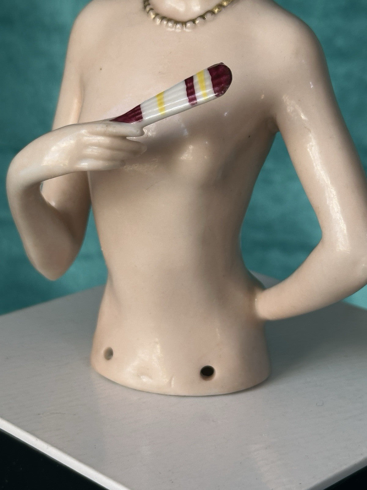 Antique German Art Deco Flapper Pin Cushion Half 5 1/2” Doll