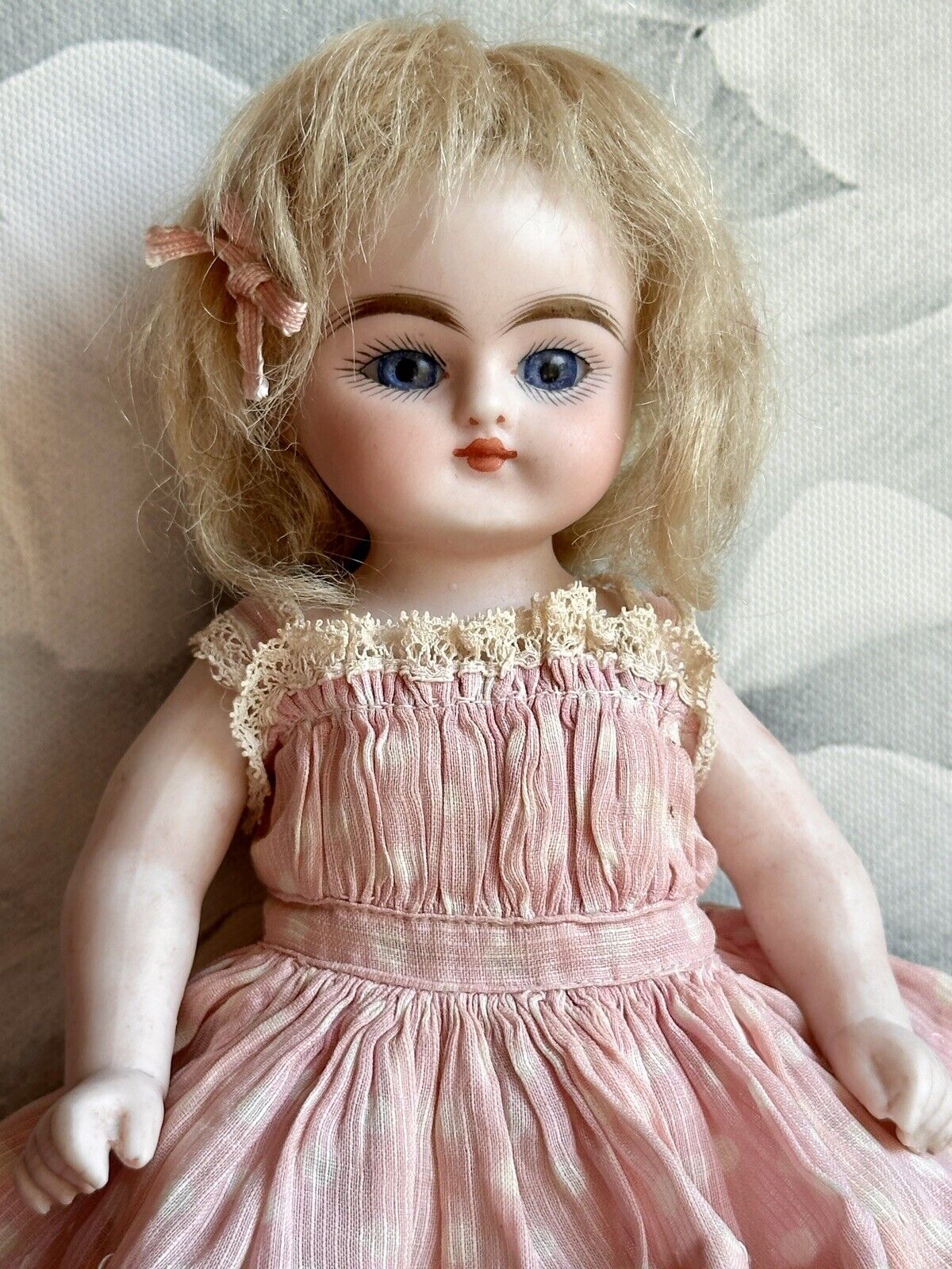 Antique German Large 8.75” All Bisque Kestner (?) Closed Mouth Barefoot Doll