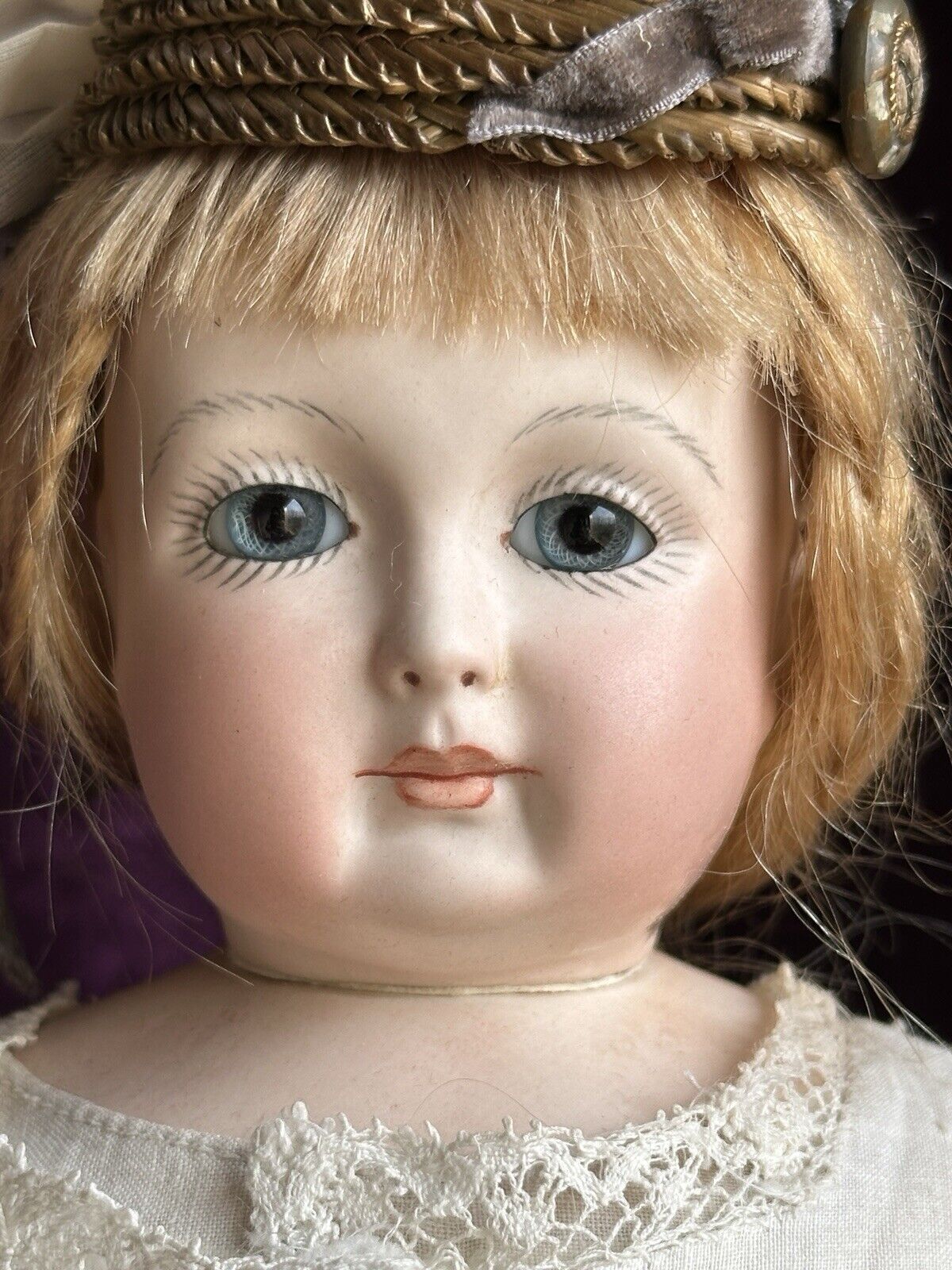 Vintage 15” Reproduction of Antique French Huret Fashion Doll with Glass Eyes