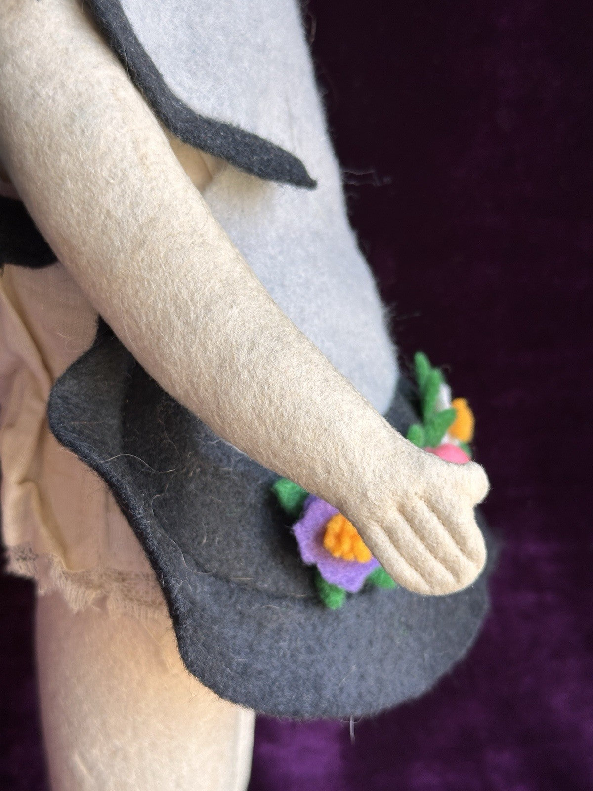Vintage 18” Italian/French Lenci Style Cloth Felt Doll