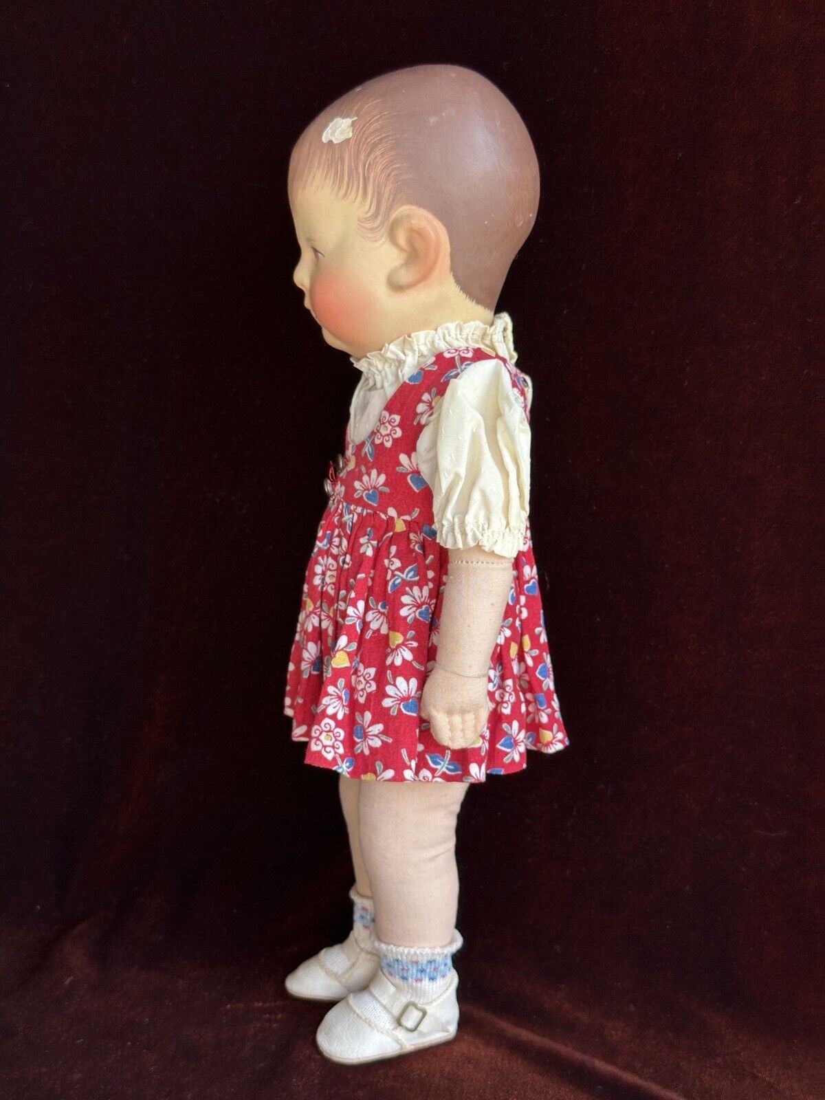 Antique/Vintage German Kathe Kruse 13.75” Cloth Character Girl Doll