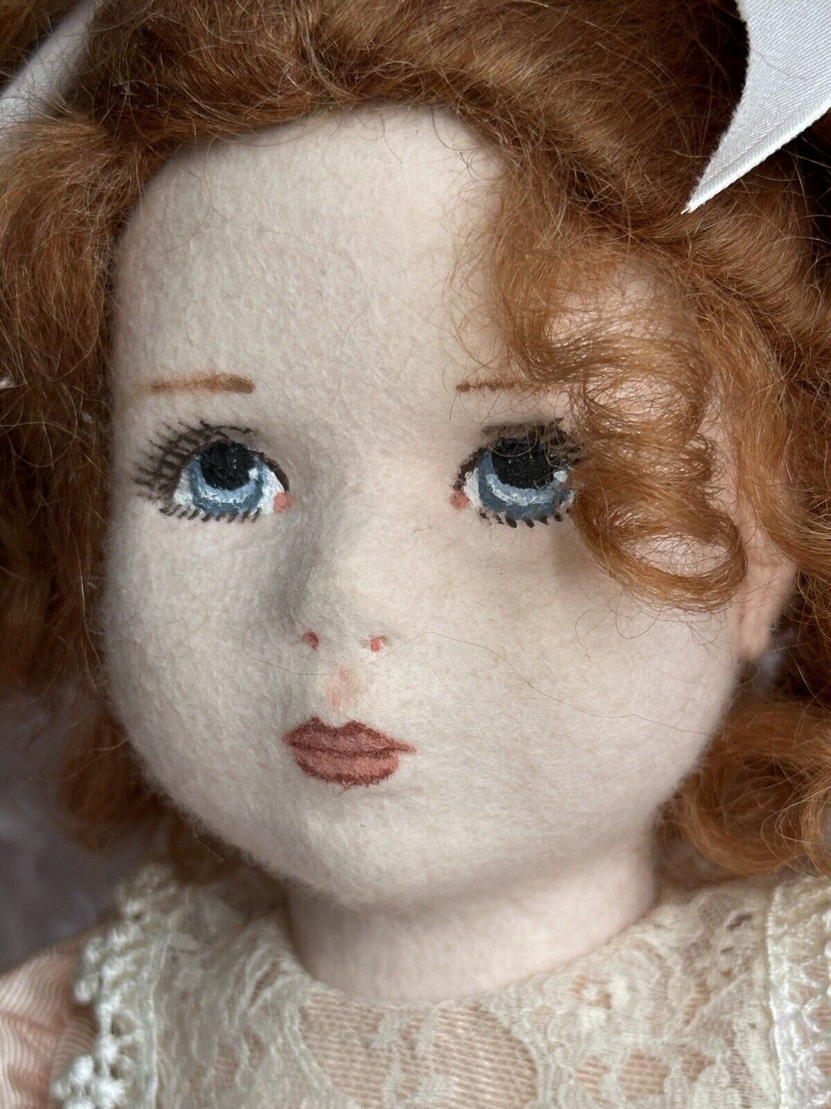 Artist Signed 15.5” Felt Cloth Girl American Beauty Doll By Shirley Peck LE 25