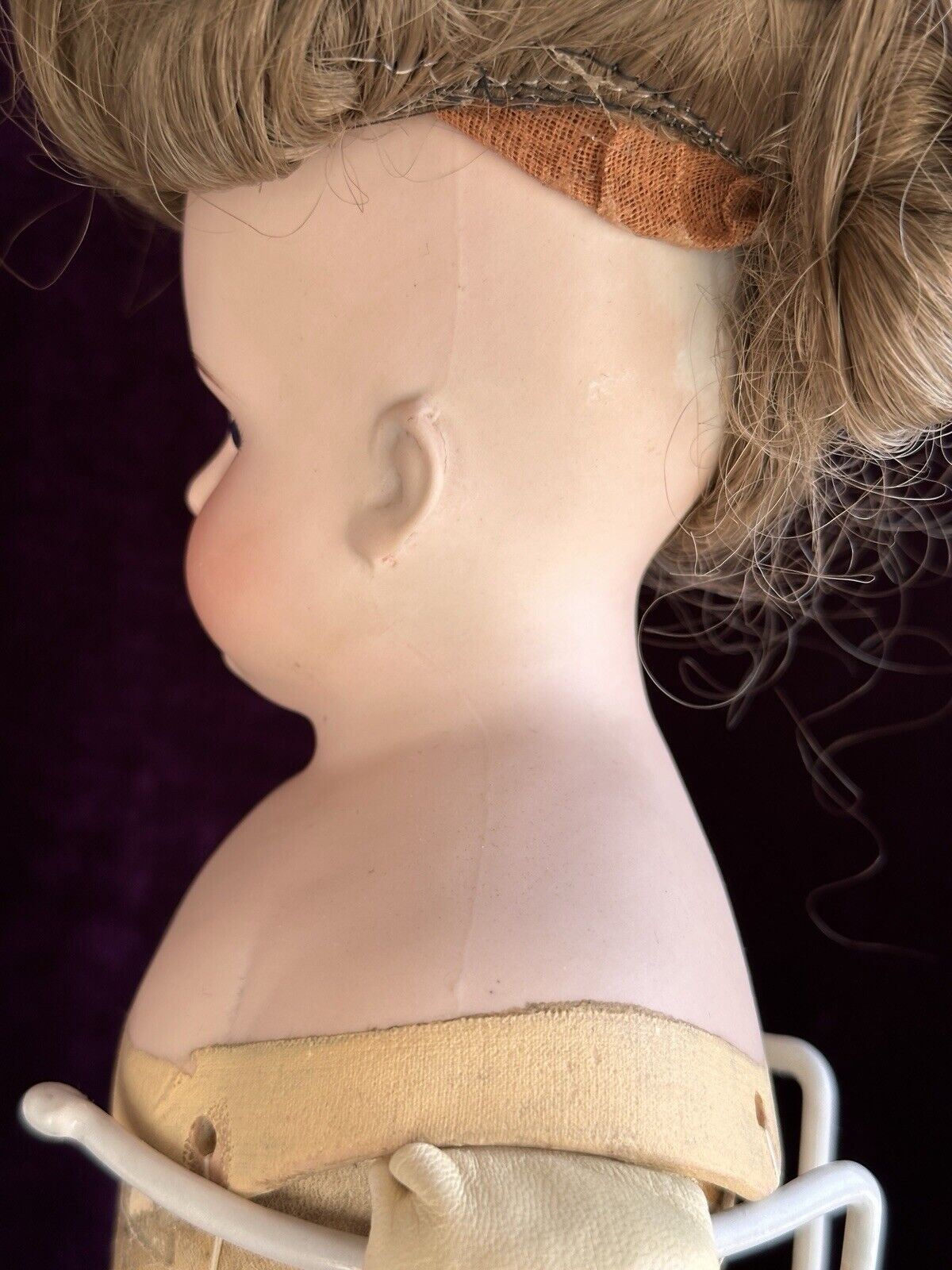 Rare Large Antique German 22” CF Kling 167 Solid Domed Bisque Head Doll