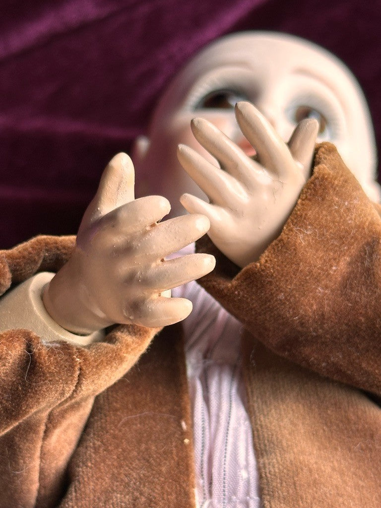 Vintage 16.5" Porcelain Composition Reproduction of Antique French Jumeau Doll