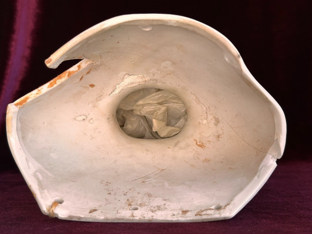 Lot of 2 Large Antique German Flat Top Highbrow China Dolls Shoulder Heads Only