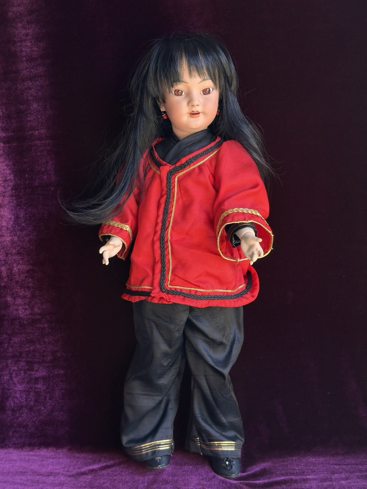 Vintage 21.5” Porcelain Repro. of Antique German Simon Halbig 1129 Oriental Doll
