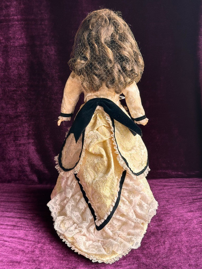 Antique German 18" Edmund Steiner marked EUSt Bisque Head Composition Body Doll