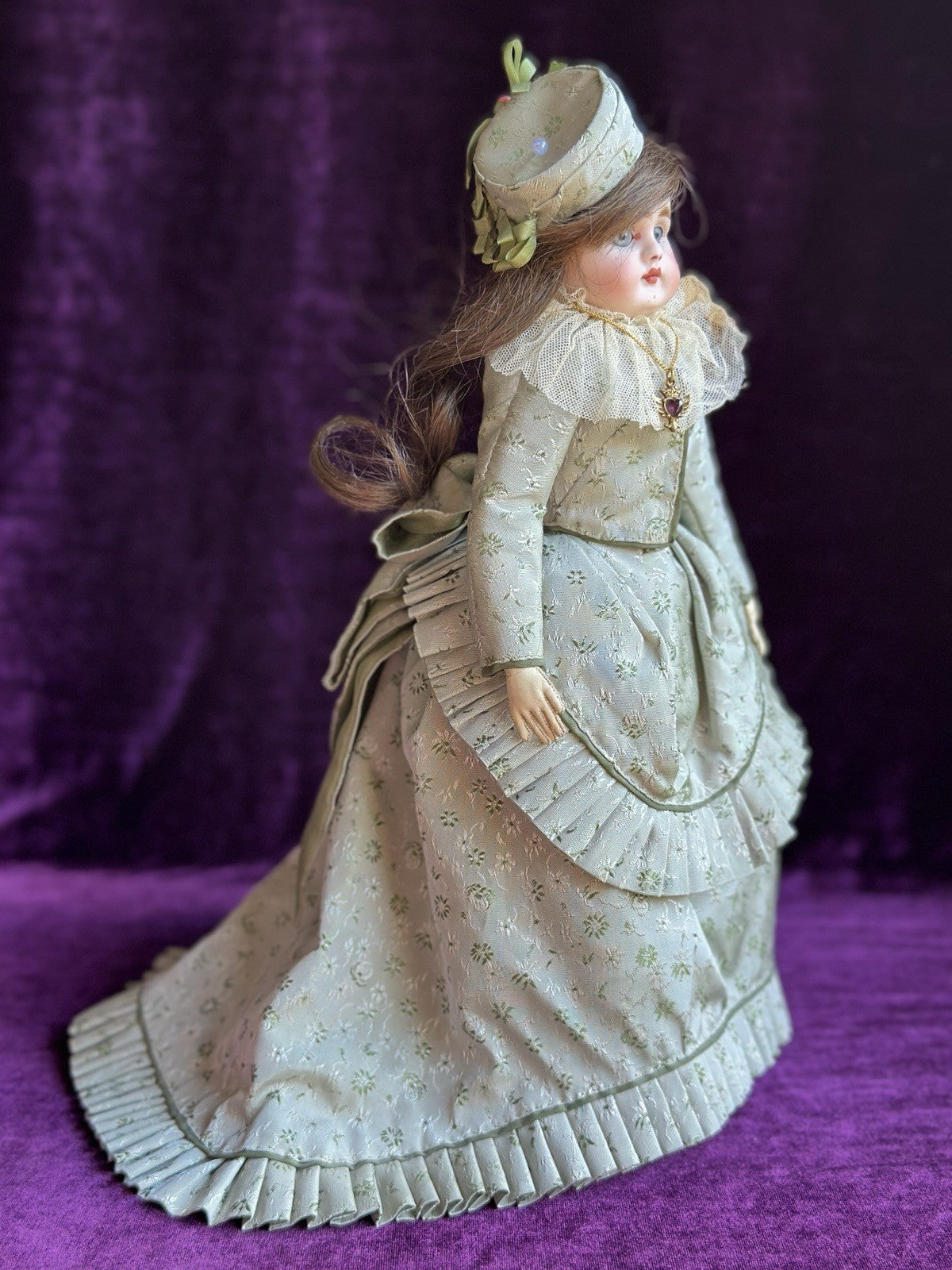 Unidentified 13” Antique French/German 902 or 909 Solid Bisque Head Fashion Doll