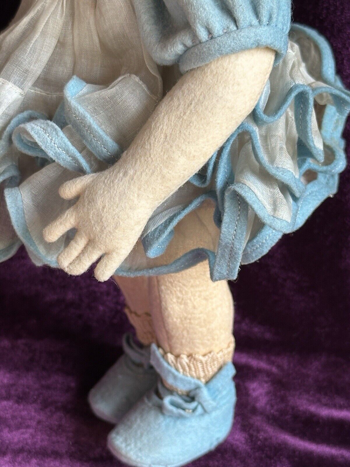 Vintage Italian All Original 12” Lenci 111/2000 Series Felt Cloth Doll Tagged