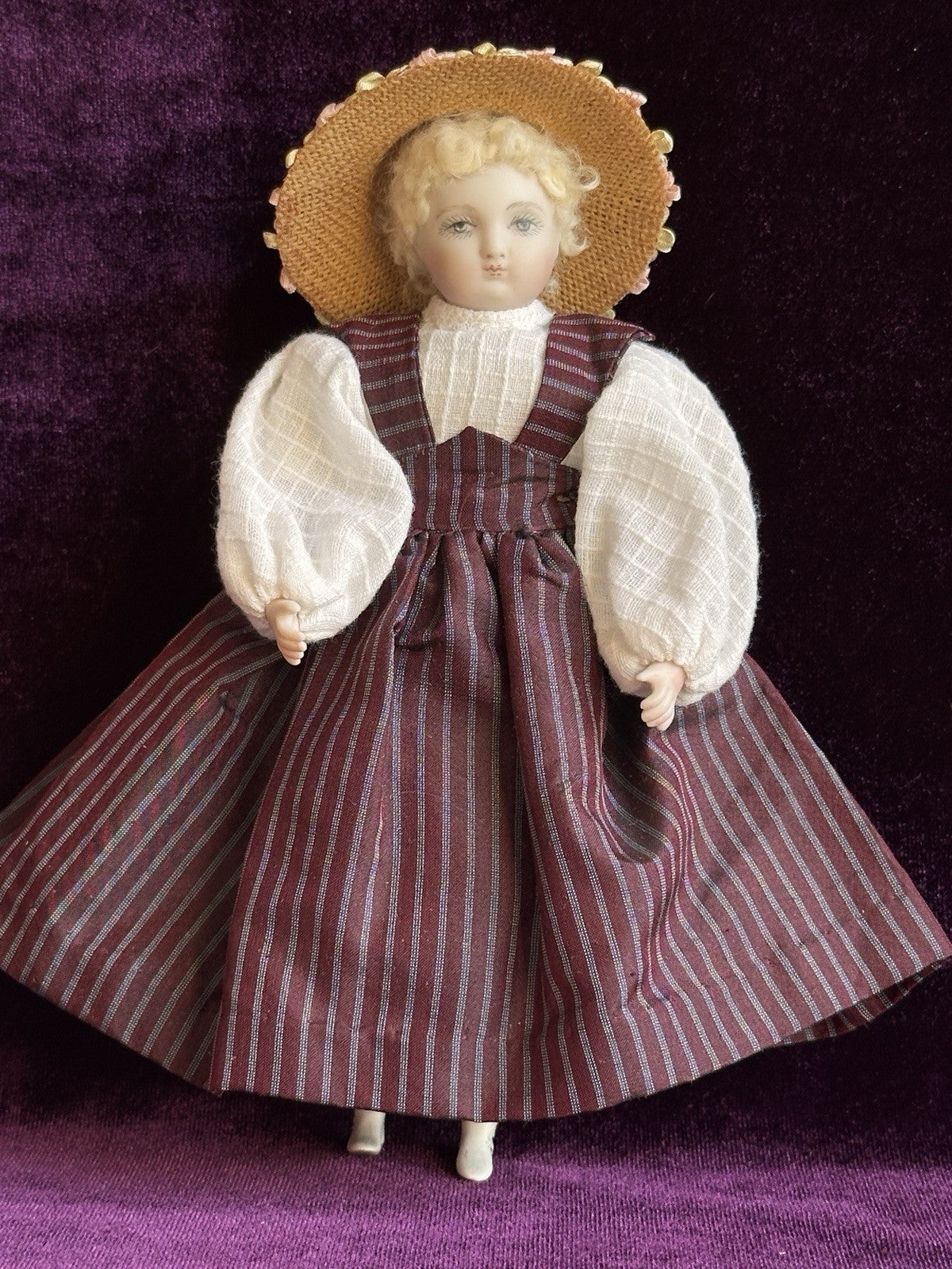 Porcelain Miniature Cathy Hansen Repro of Antique French Huret Dollhouse Doll
