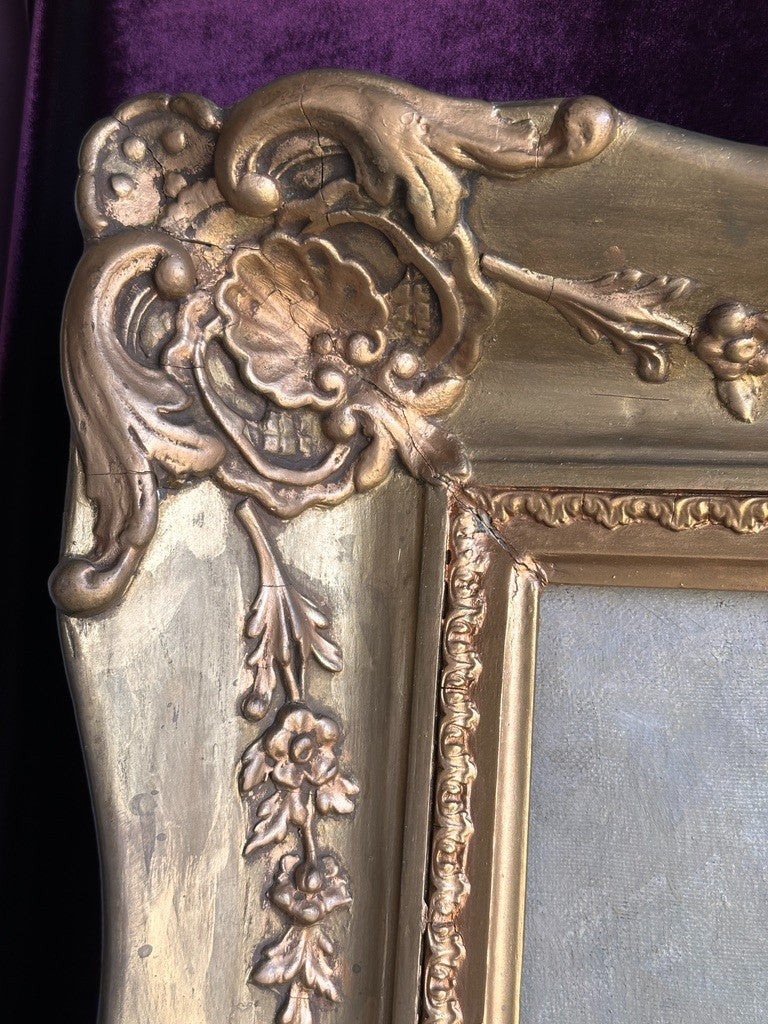 Ritta Boemm Oil Painting Käthe Kruse Dolls Signed Original Artwork in Gilt Frame
