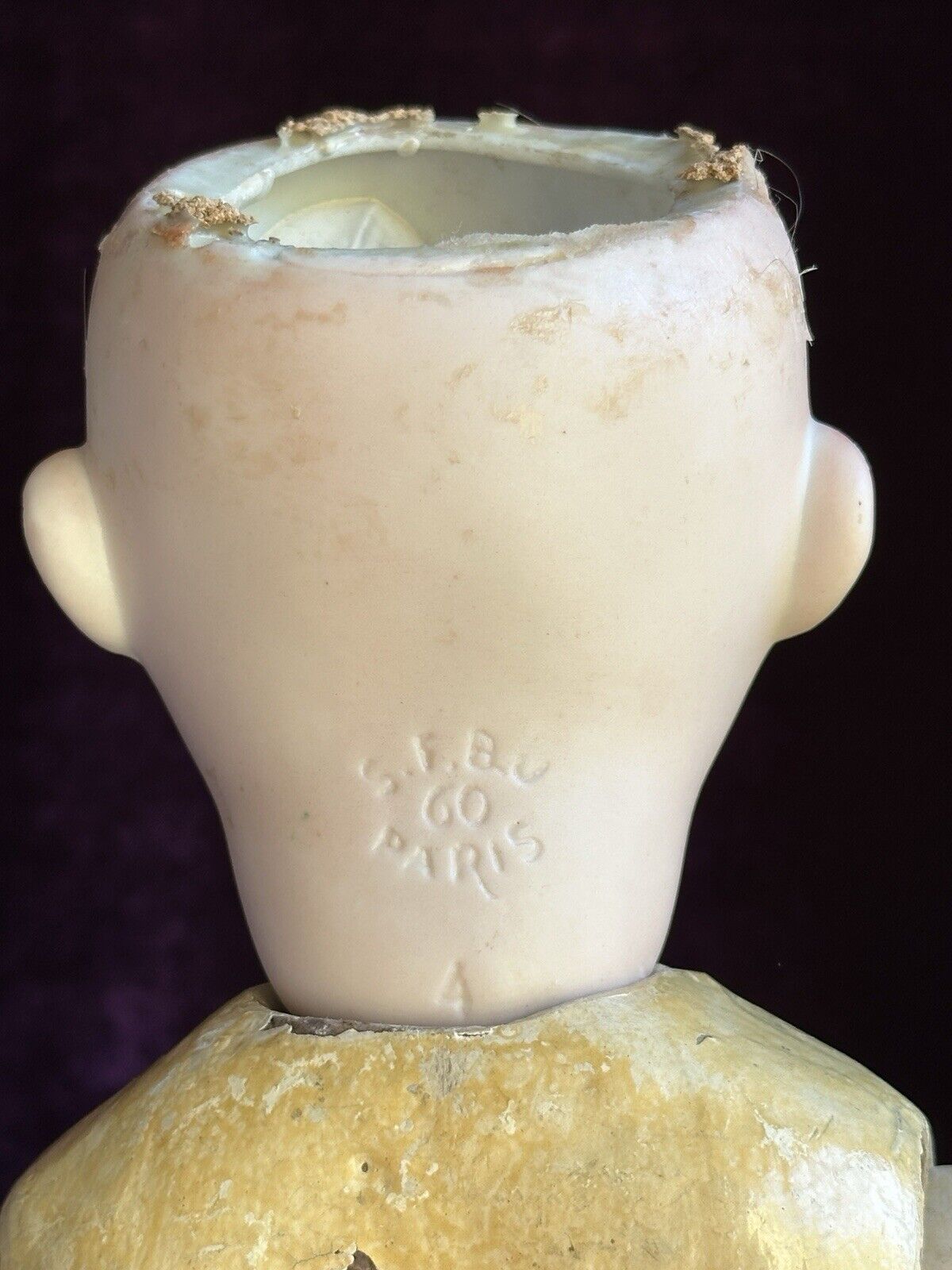 Antique French SFBJ Bebe 60 Walker Body Mechanical Bisque Head Doll