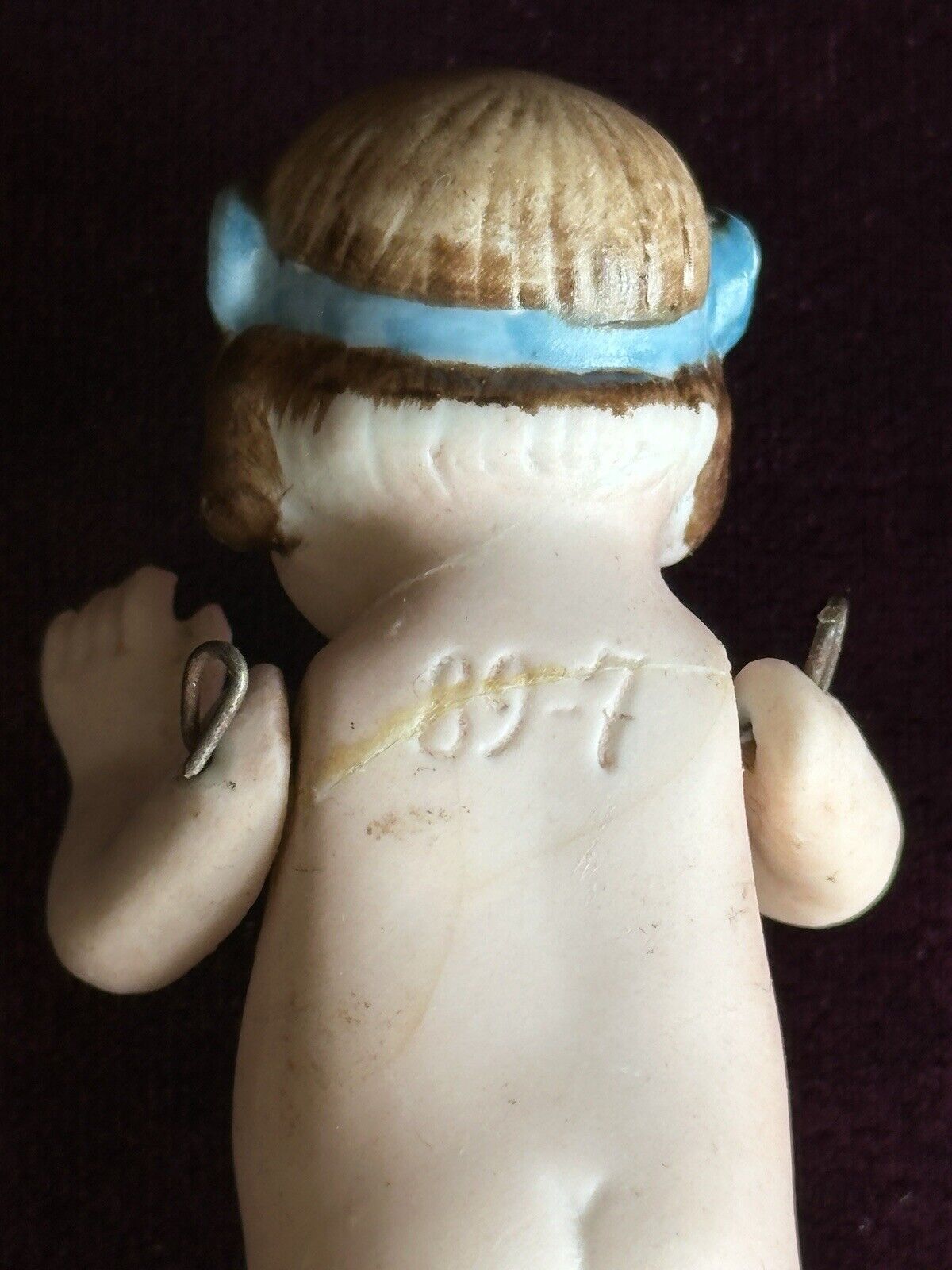 Antique German 2.75” Miniature All Bisque Googly Eyes 89-7 Character Doll