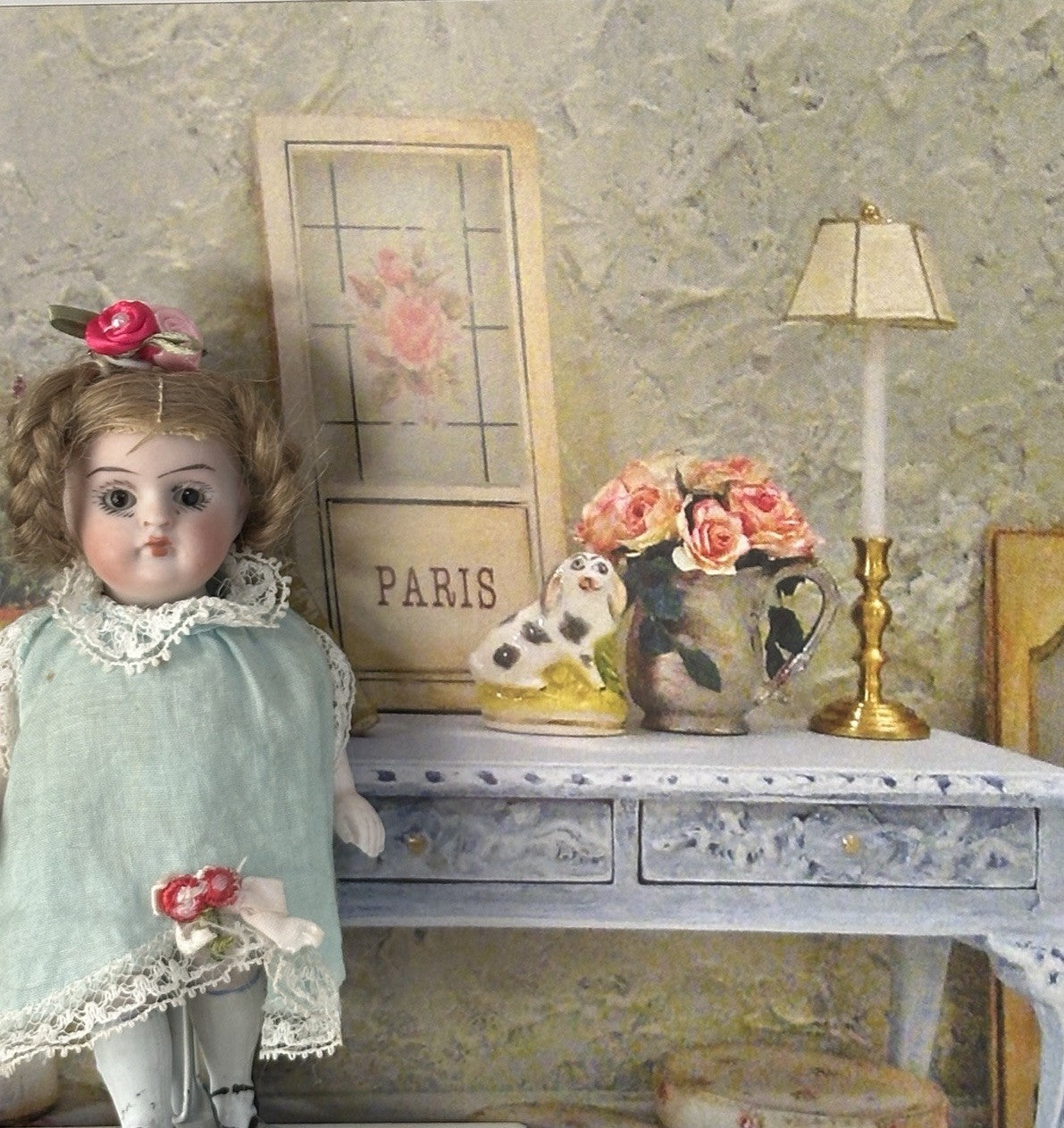 Antique German Kestner 4 1/2” All Bisque Mignonette Doll Closed Mouth Mold 150