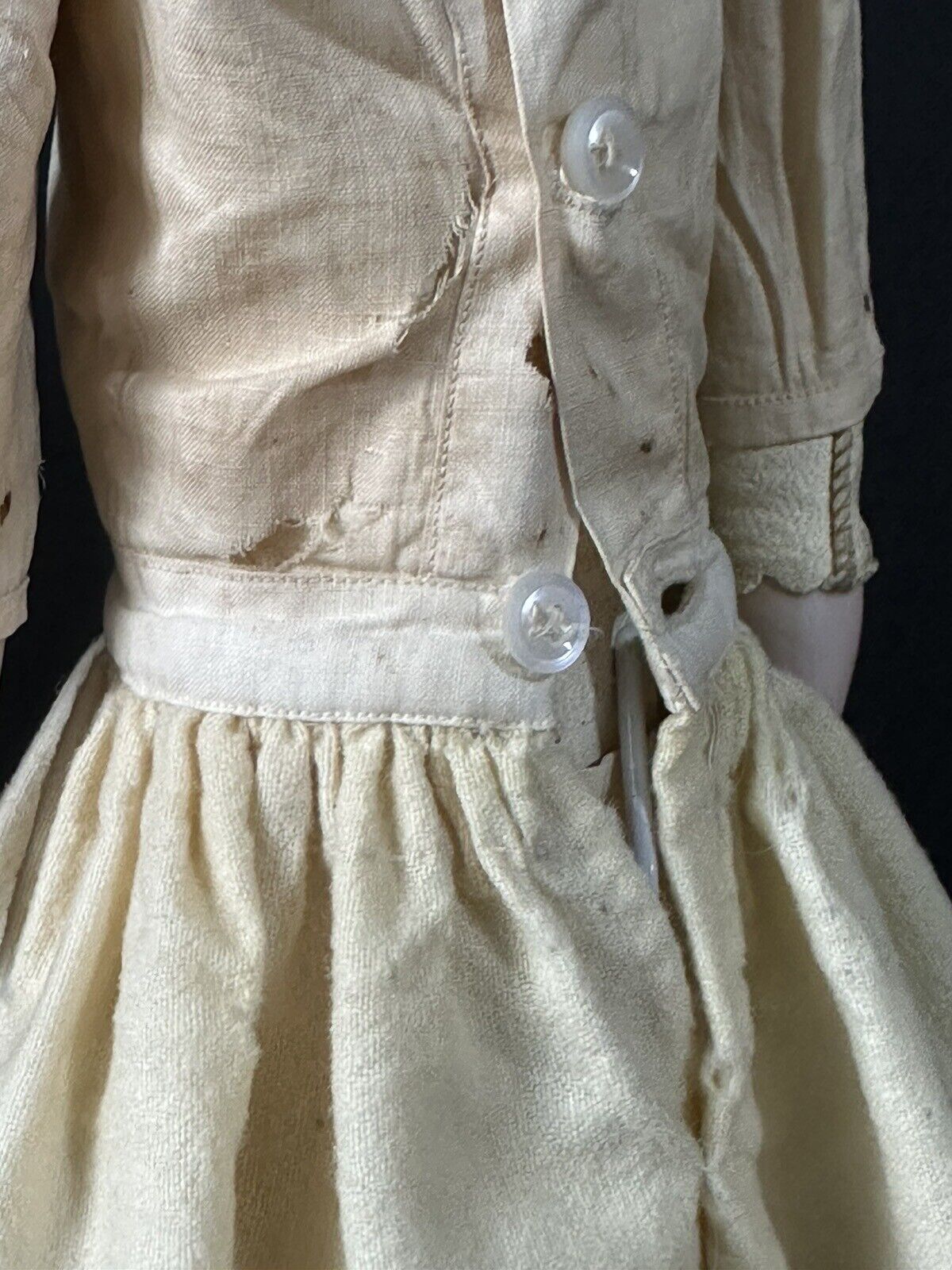 Early JDK Kestner Pouty Face Closed Mouth Bisque Shoulder Head 14” Doll Marked 3