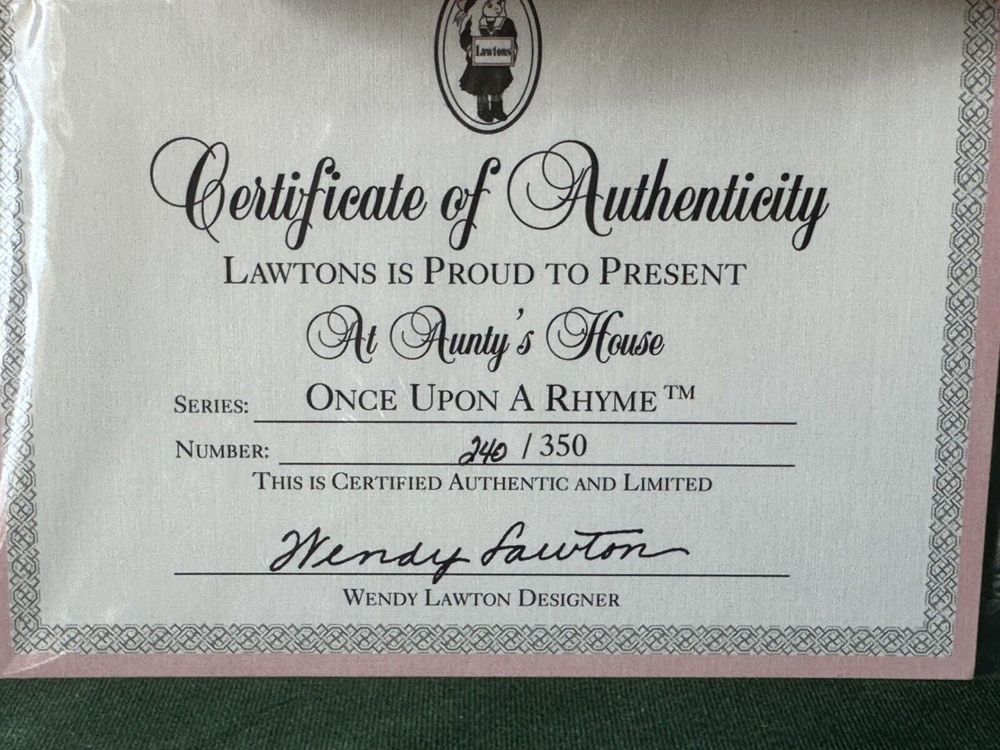 MIB Wendy Lawton “At Aunty’s House” Wooden Jointed/Porcelain 16” Doll LE 350