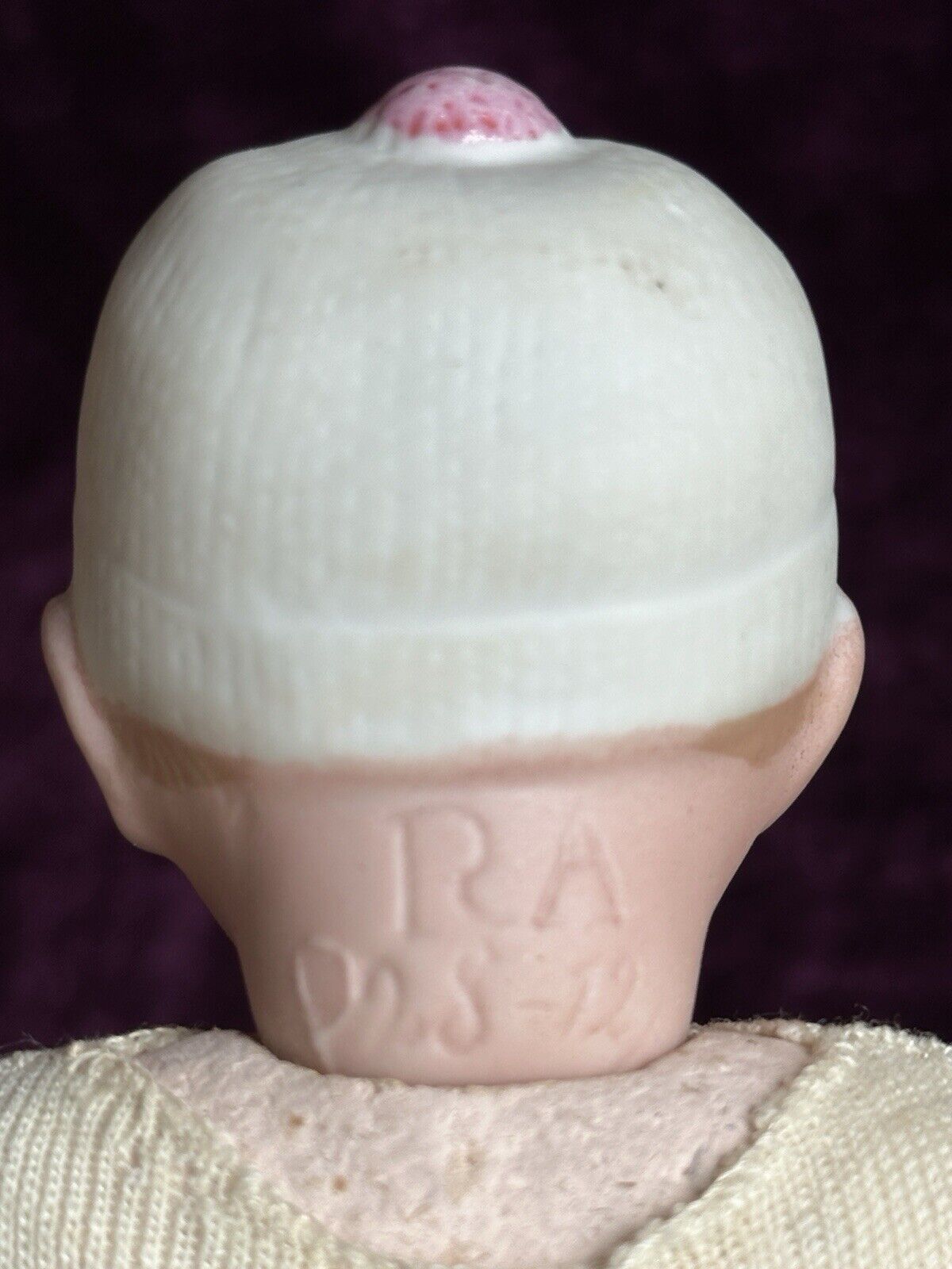 Antique German 8” Theodor Recknagel 28 Bisque Head Molded Hat Girl Baby Doll