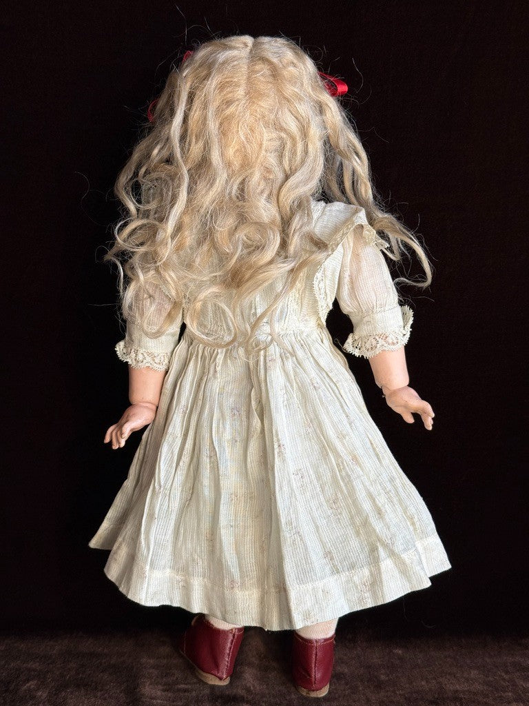 Very Rare Antique German 14.5” Kestner 185 Bisque Head Smiling Girl Doll