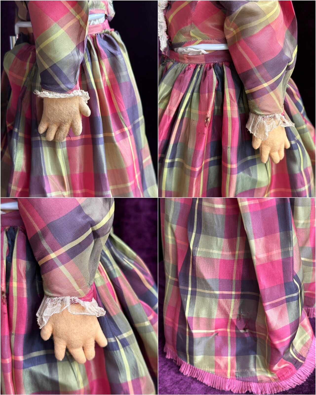 Rare Vintage Italian 20” Original Lenci Googly Eyes Felt Doll Tagged Outfit