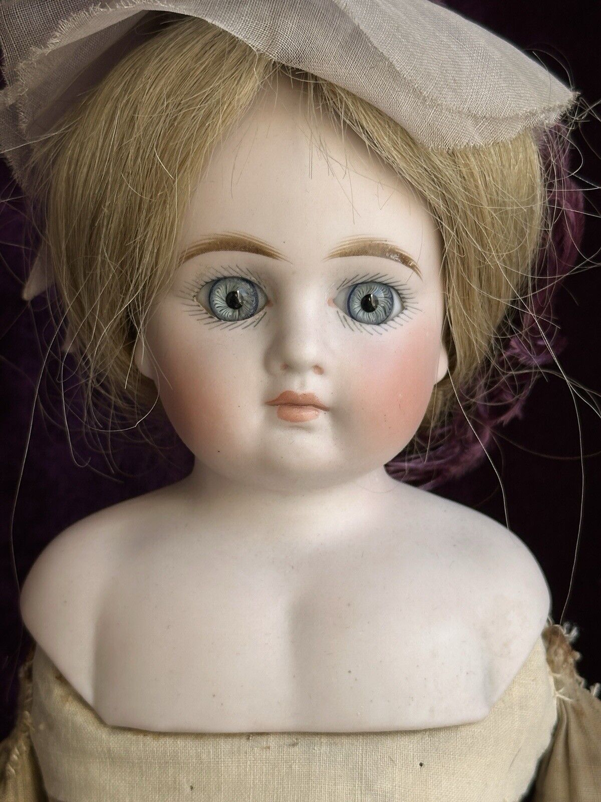 Antique German 16” Kestner (?) Solid Dome Head Belton Bisque Shoulder Head Doll