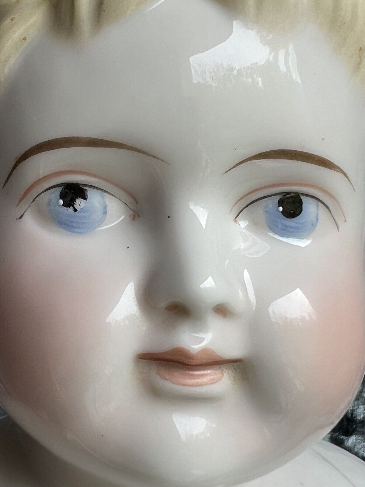 Large Antique German 26” Exposed Ears China Shoulder Head Boy Doll