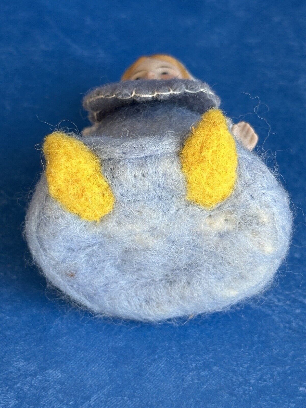 2 OOAK Antique German Parian Bisque Head Dolls Artist Redesign Felted Bodies