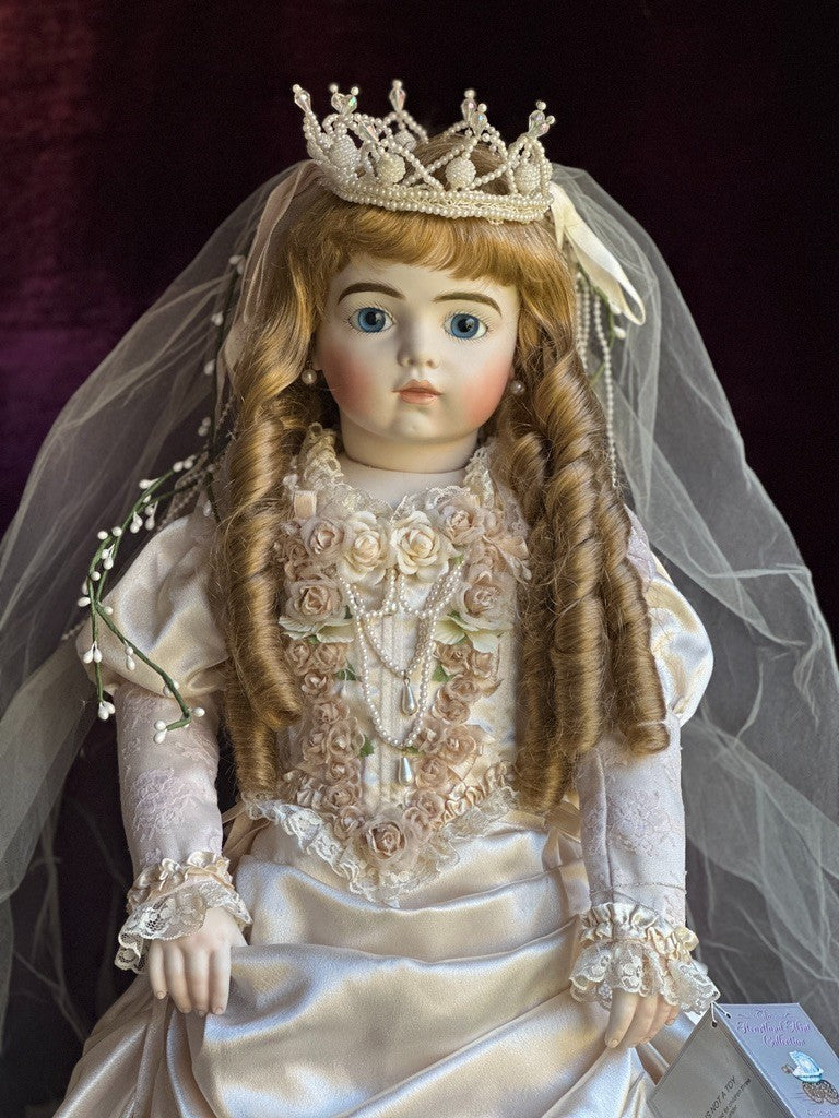 Large Mary Benner 32" Porcelain Repro of French Bru Jne Bebe Bride Doll LE 400