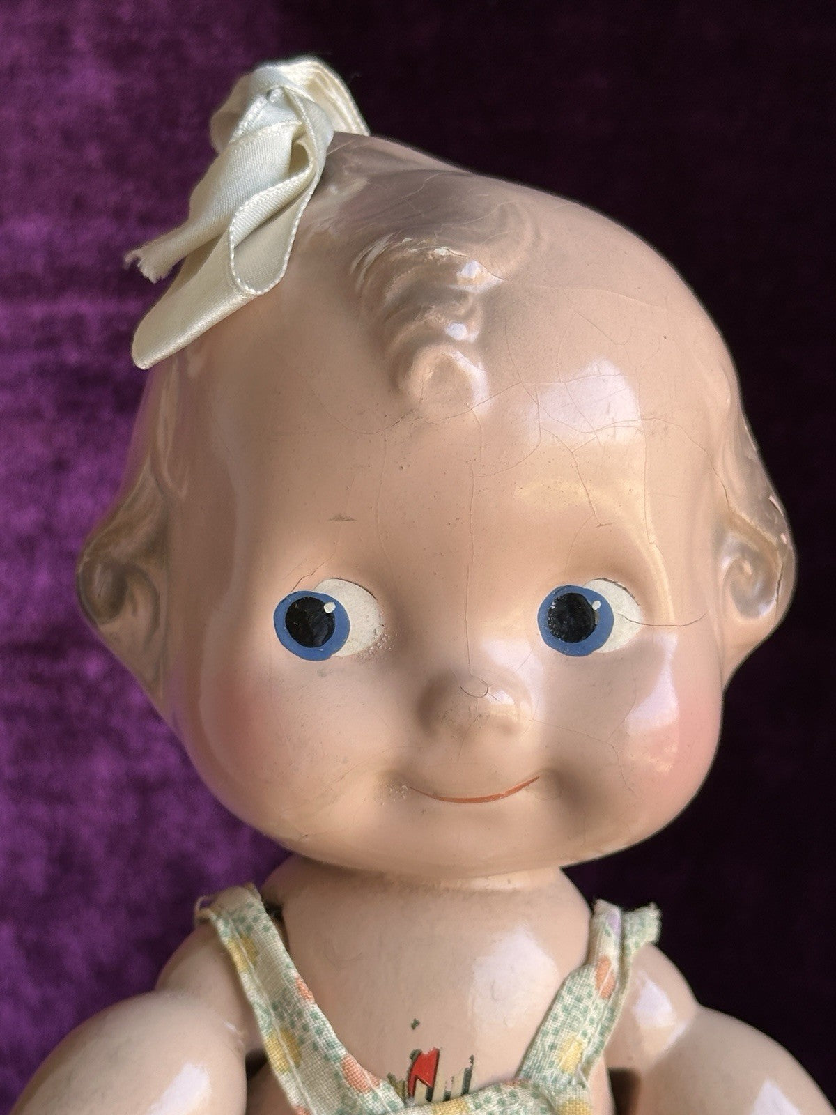 Vintage American 11” Joseph Kallus Cameo Composition Wood Joy Doll
