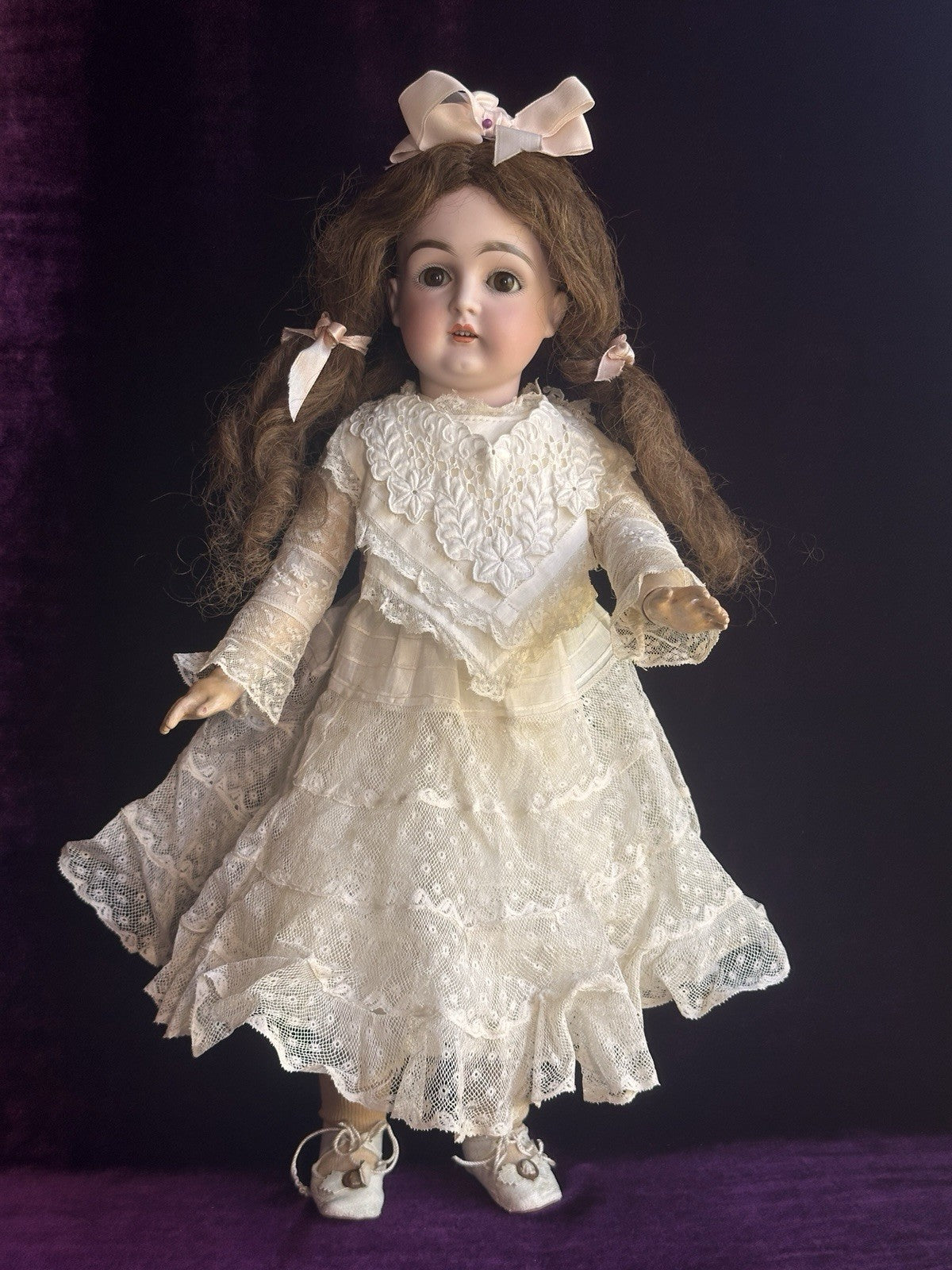 Antique German 18.5” Kestner 129 Bisque Head Composition Body Doll